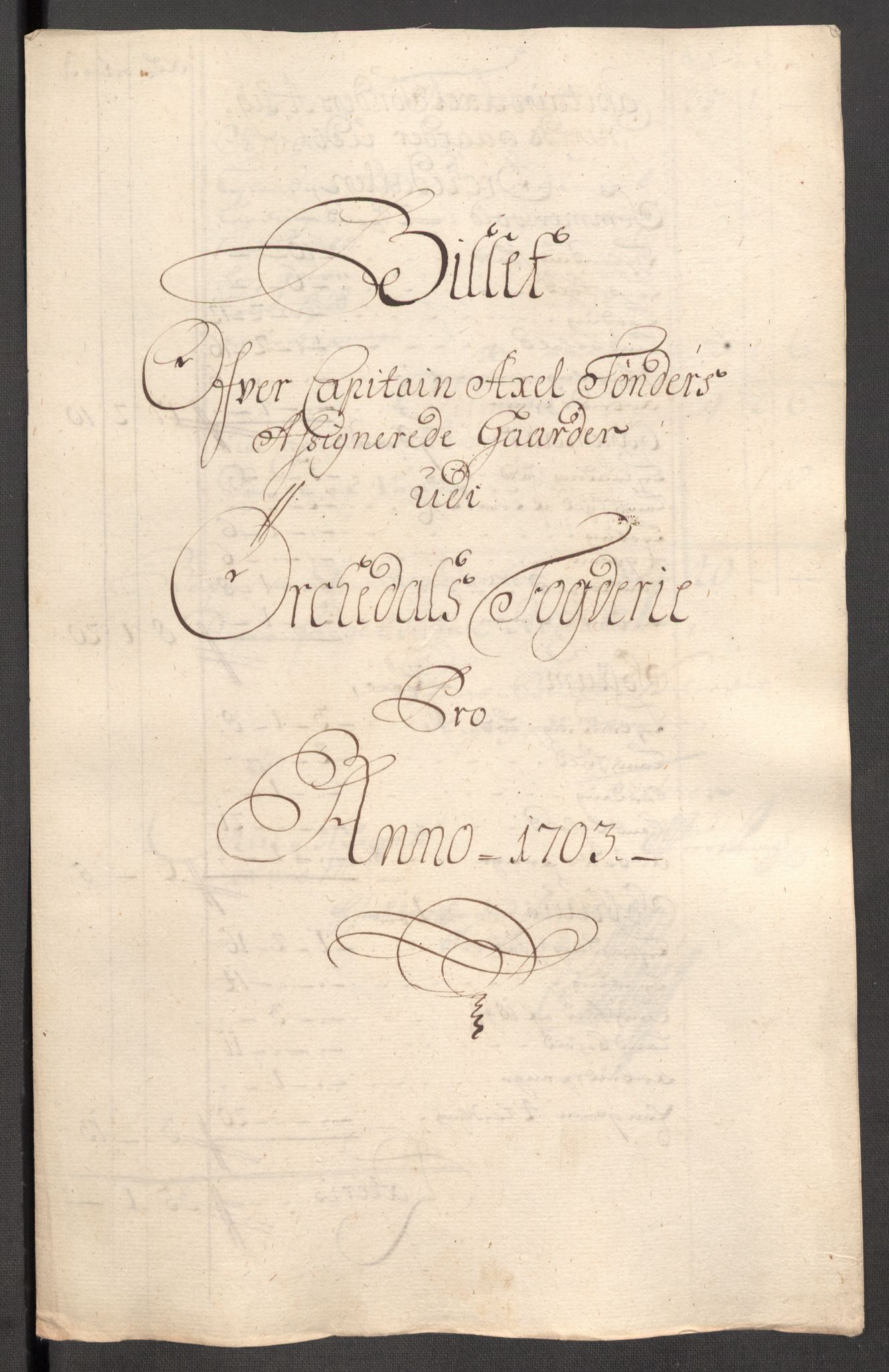 Rentekammeret inntil 1814, Reviderte regnskaper, Fogderegnskap, RA/EA-4092/R60/L3953: Fogderegnskap Orkdal og Gauldal, 1703, s. 197