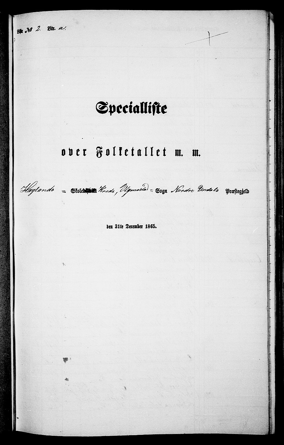 RA, Folketelling 1865 for 1028P Nord-Audnedal prestegjeld, 1865, s. 28