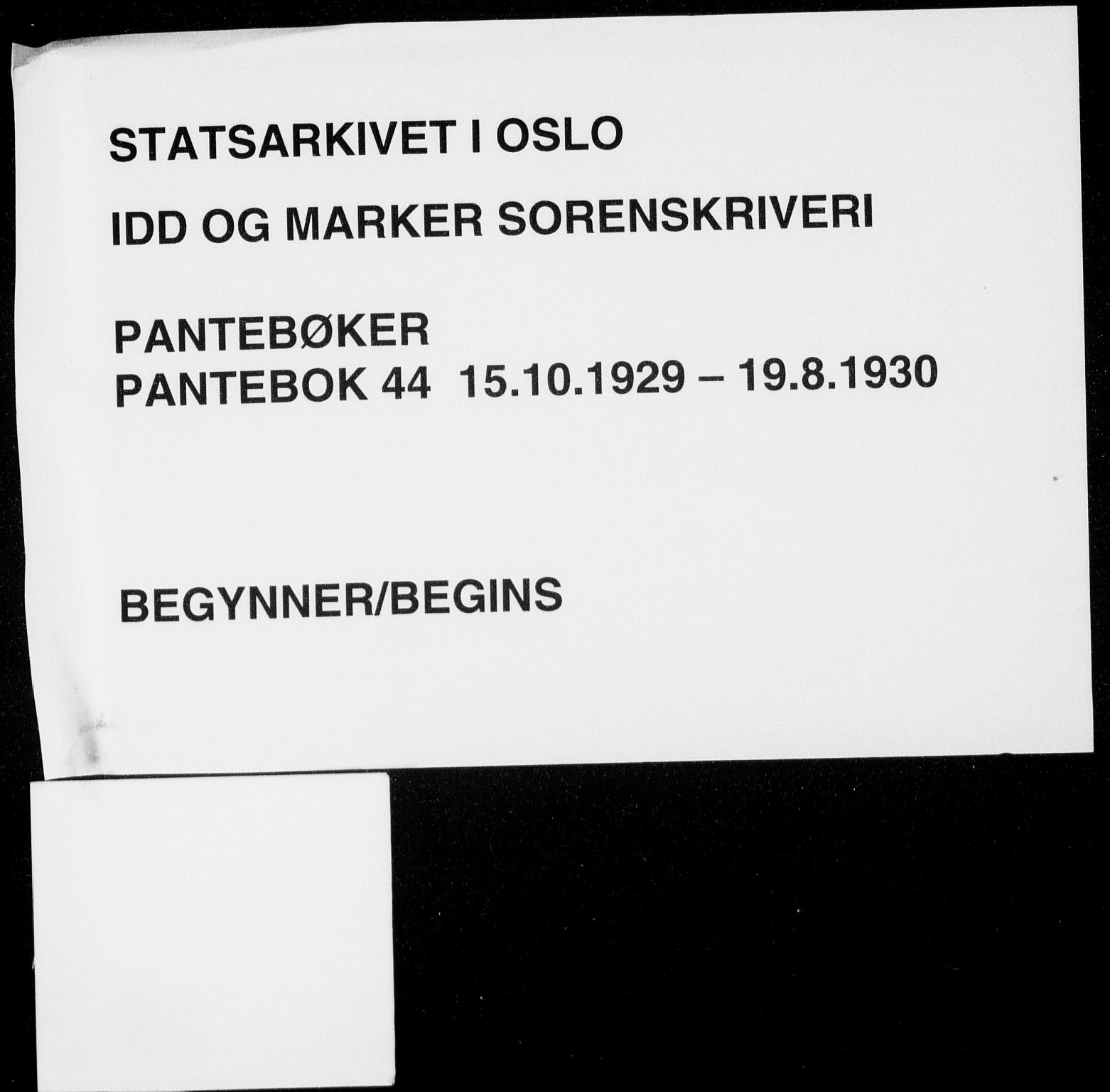 Idd og Marker sorenskriveri, AV/SAO-A-10283/G/Gb/Gba/L0044: Pantebok nr. 44, 1929-1930