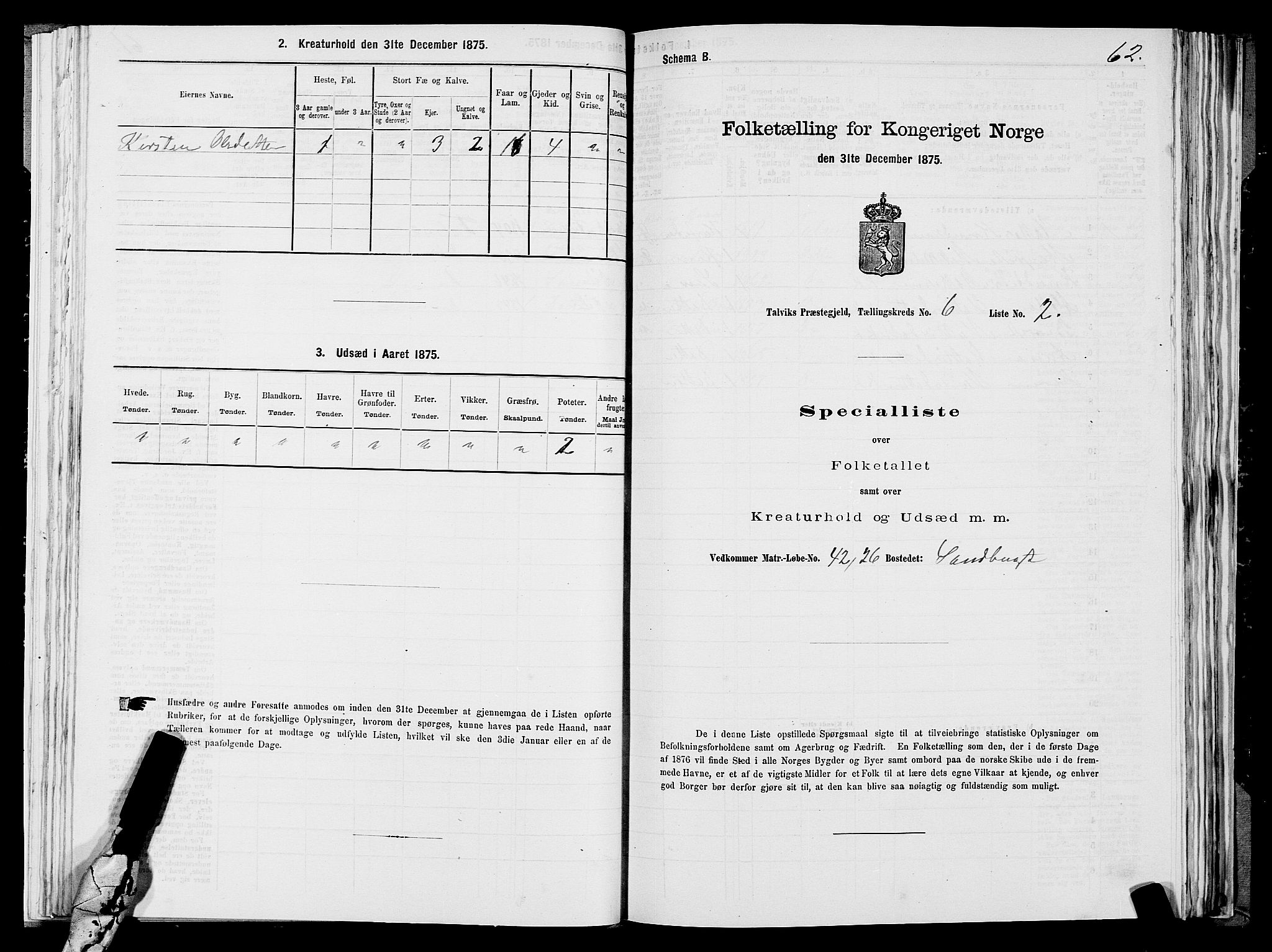 SATØ, Folketelling 1875 for 2013P Talvik prestegjeld, 1875, s. 3062