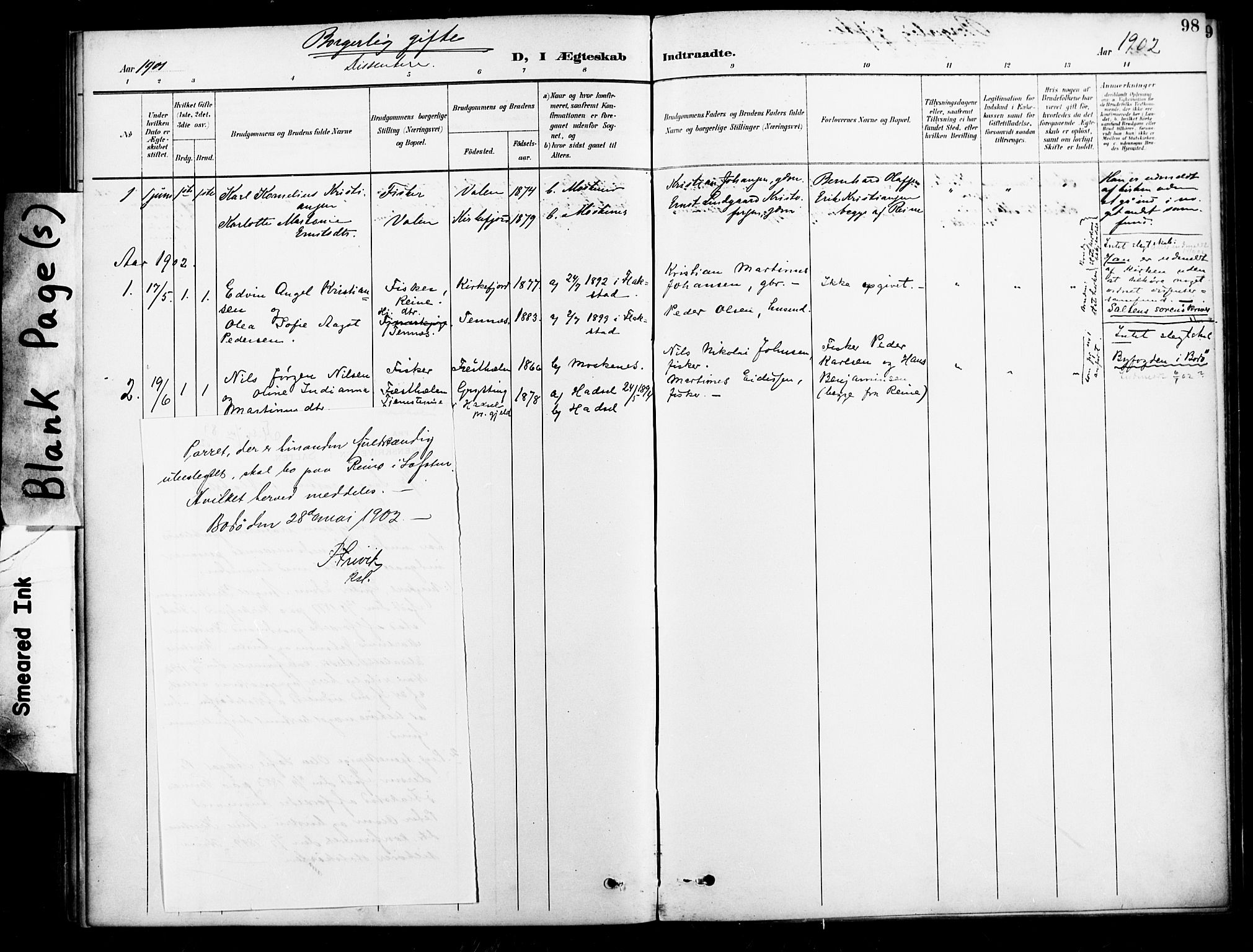 Ministerialprotokoller, klokkerbøker og fødselsregistre - Nordland, AV/SAT-A-1459/886/L1220: Ministerialbok nr. 886A02, 1892-1903