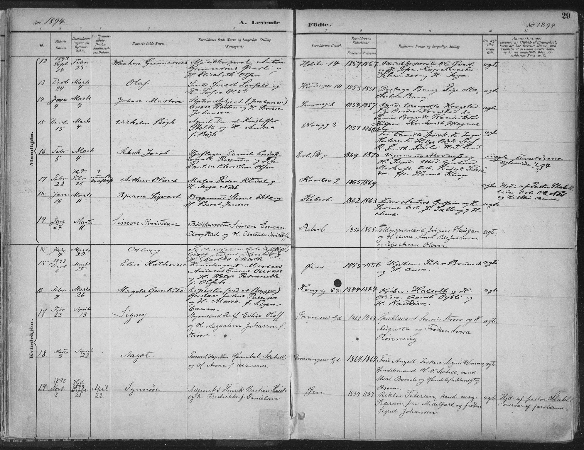 Ministerialprotokoller, klokkerbøker og fødselsregistre - Sør-Trøndelag, SAT/A-1456/601/L0062: Ministerialbok nr. 601A30, 1891-1911, s. 29