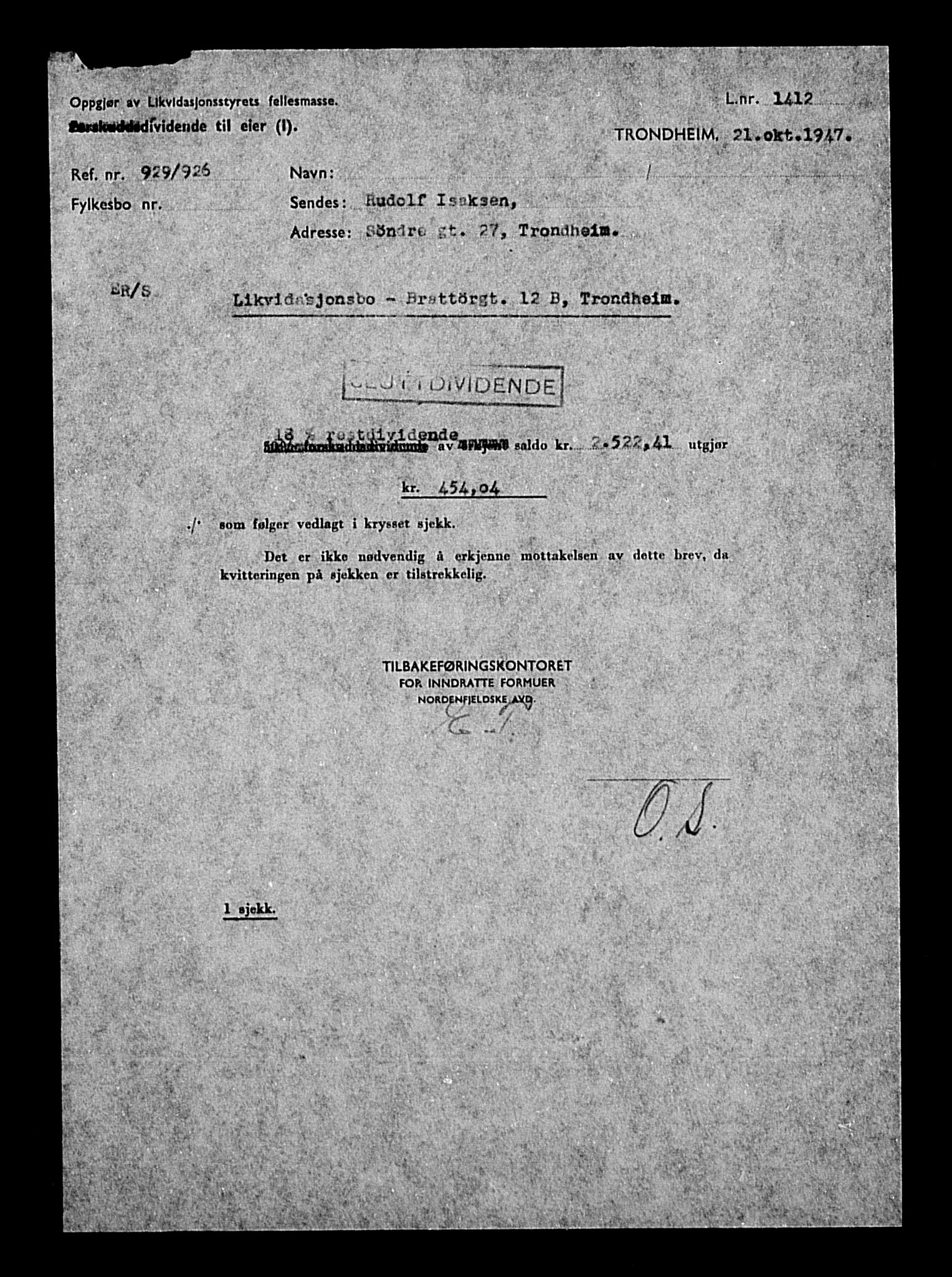 Justisdepartementet, Tilbakeføringskontoret for inndratte formuer, AV/RA-S-1564/H/Hc/Hca/L0893: --, 1945-1947, s. 50