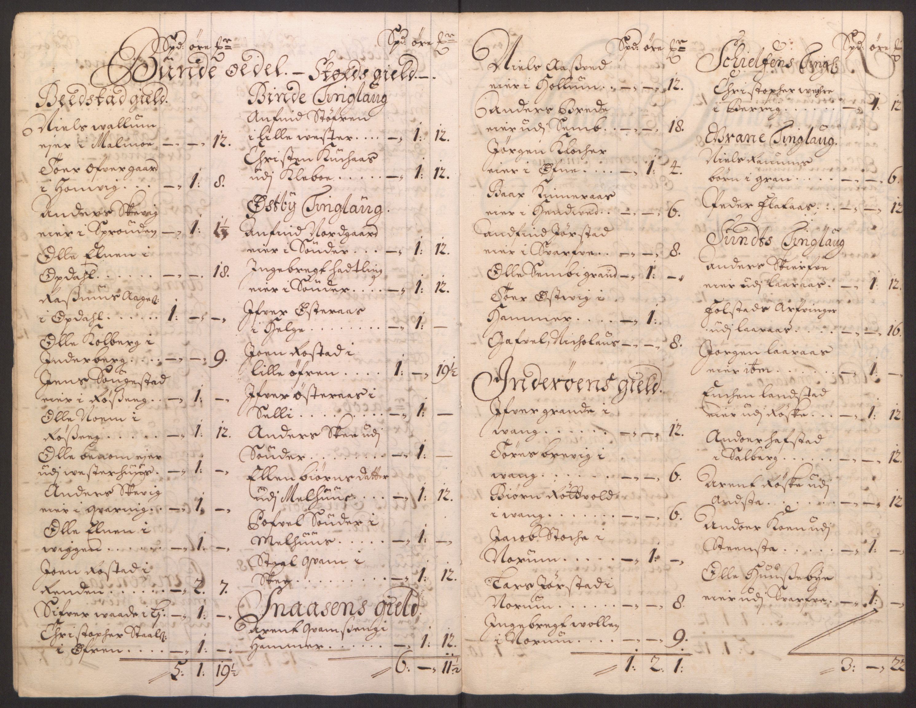 Rentekammeret inntil 1814, Reviderte regnskaper, Fogderegnskap, AV/RA-EA-4092/R63/L4309: Fogderegnskap Inderøy, 1695-1697, s. 241