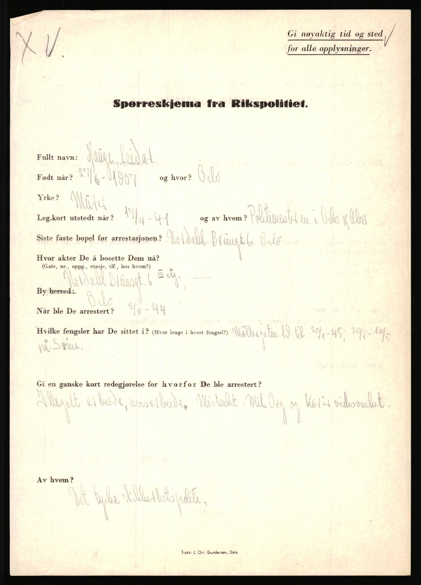 Rikspolitisjefen, AV/RA-S-1560/L/L0006: Hansen, Adolf Boye - Hemstad, Gunnar, 1940-1945, s. 721