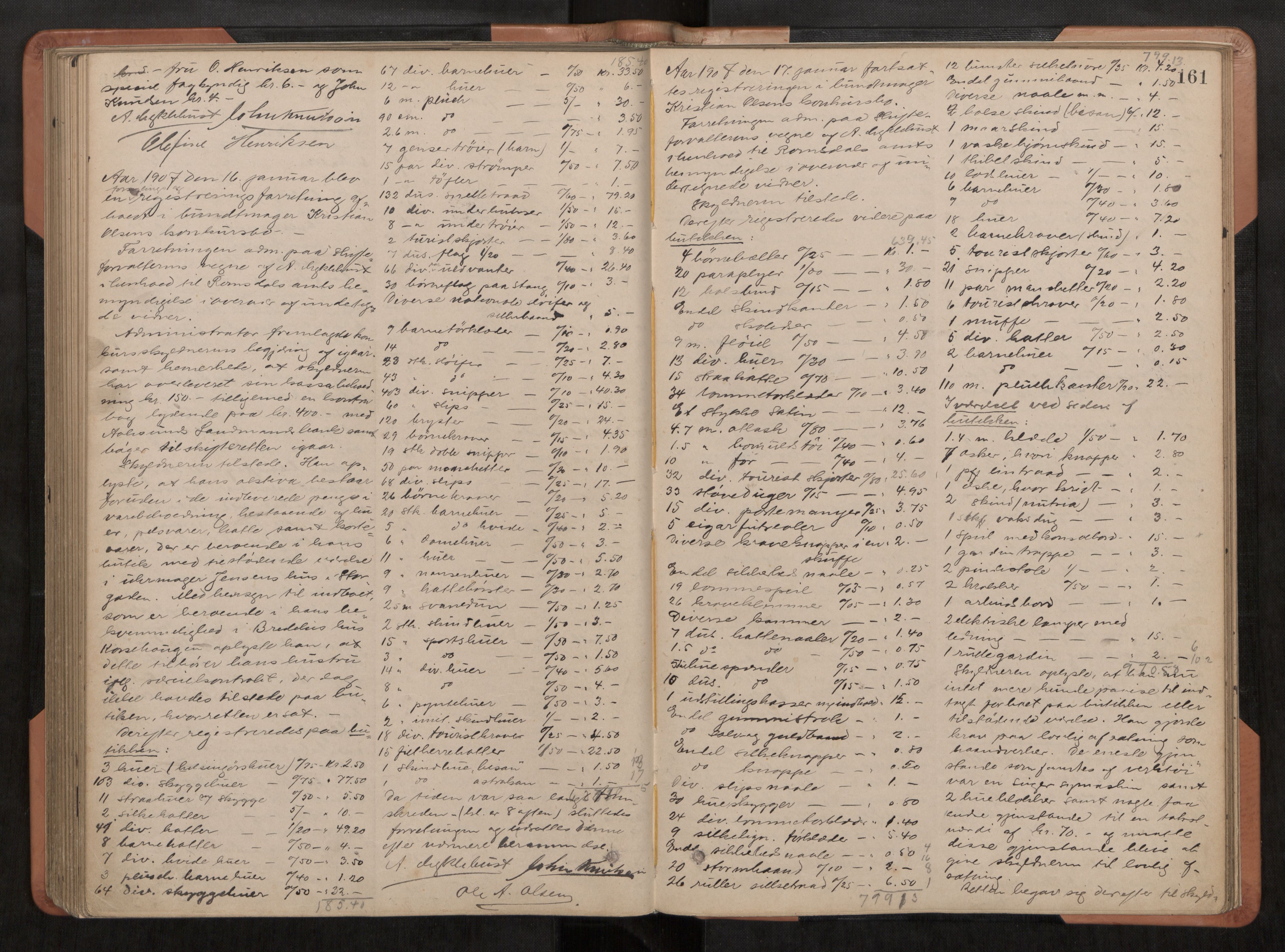 Ålesund byfogd, AV/SAT-A-4384/0001/03/03C/L0005: Registreringsprotokoll, 1899-1908, s. 161