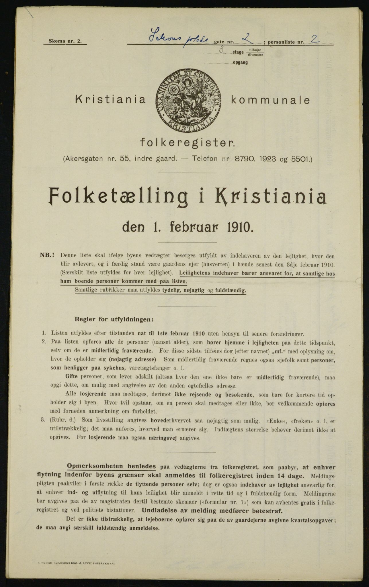 OBA, Kommunal folketelling 1.2.1910 for Kristiania, 1910, s. 86286