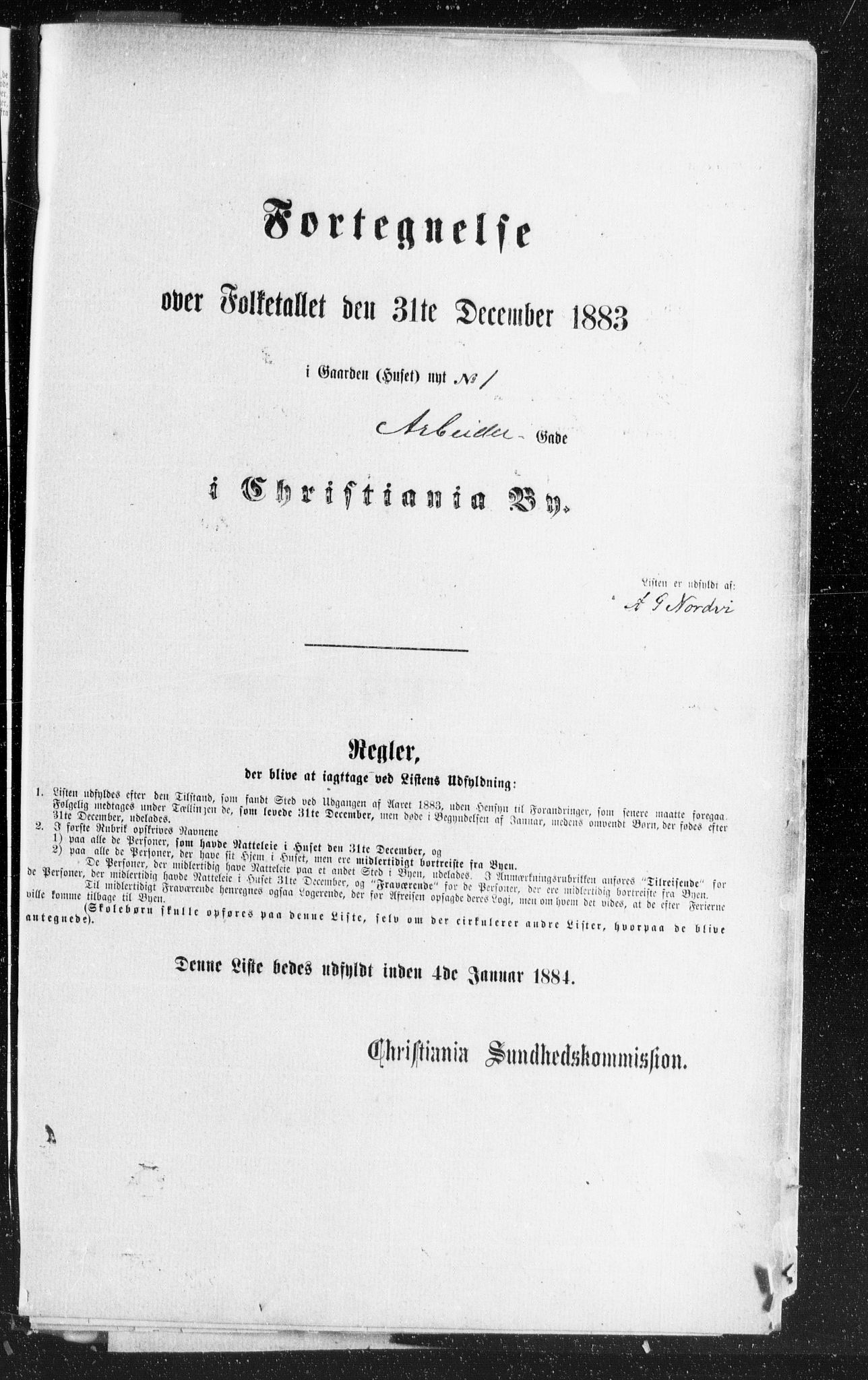 OBA, Kommunal folketelling 31.12.1883 for Kristiania kjøpstad, 1883, s. 229