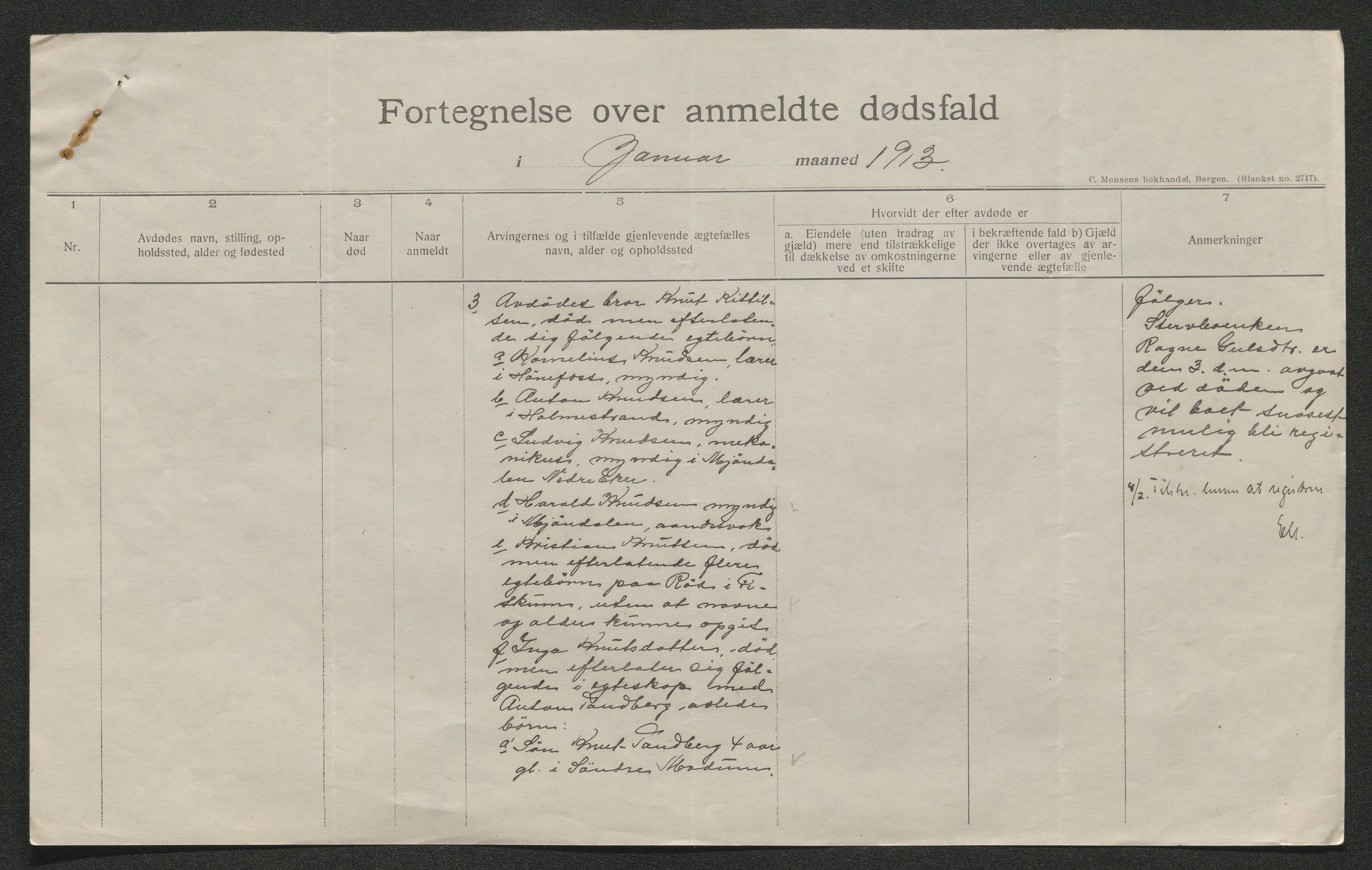 Eiker, Modum og Sigdal sorenskriveri, AV/SAKO-A-123/H/Ha/Hab/L0036: Dødsfallsmeldinger, 1913, s. 301