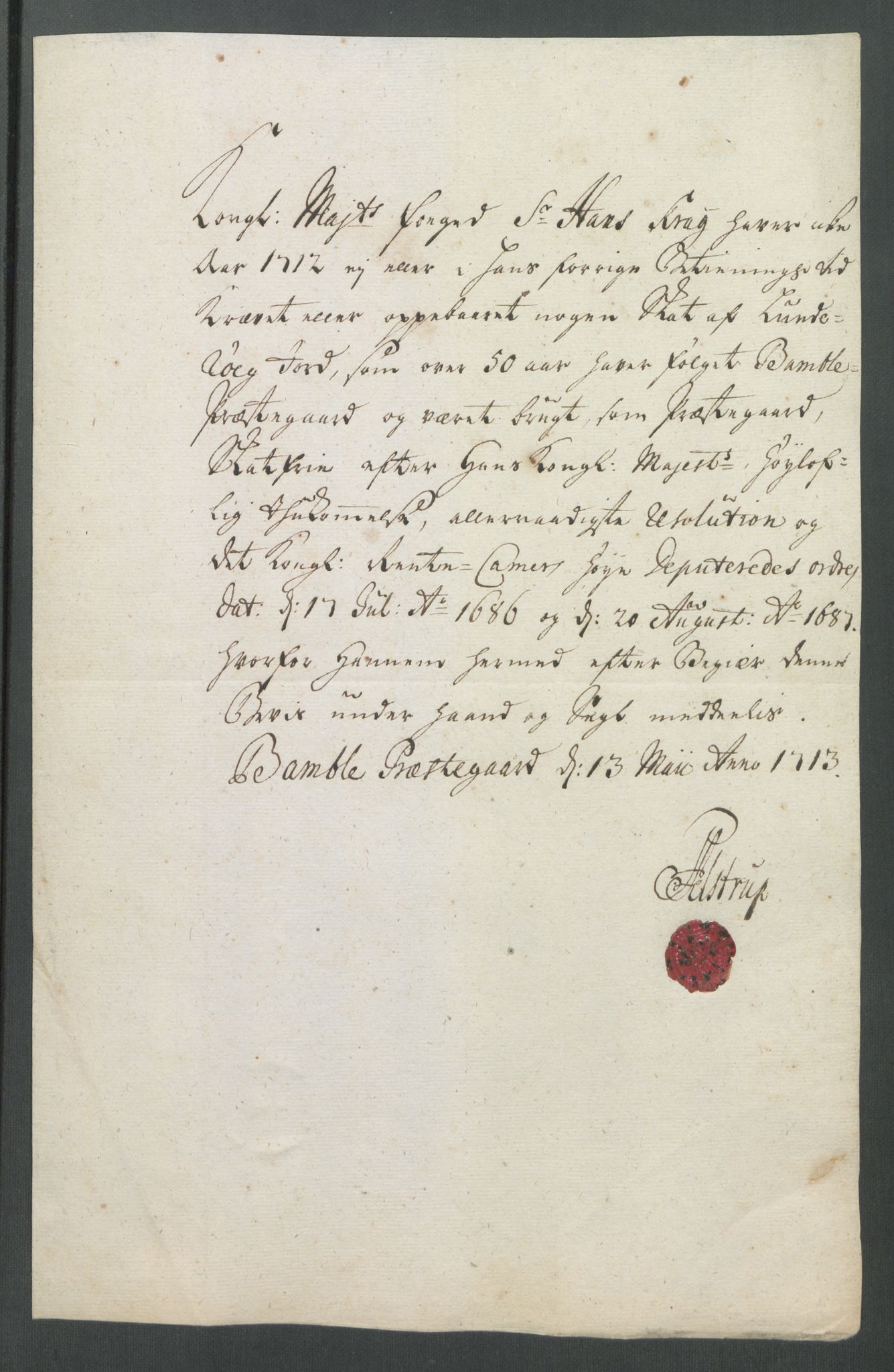 Rentekammeret inntil 1814, Reviderte regnskaper, Fogderegnskap, RA/EA-4092/R36/L2123: Fogderegnskap Øvre og Nedre Telemark og Bamble, 1712, s. 252