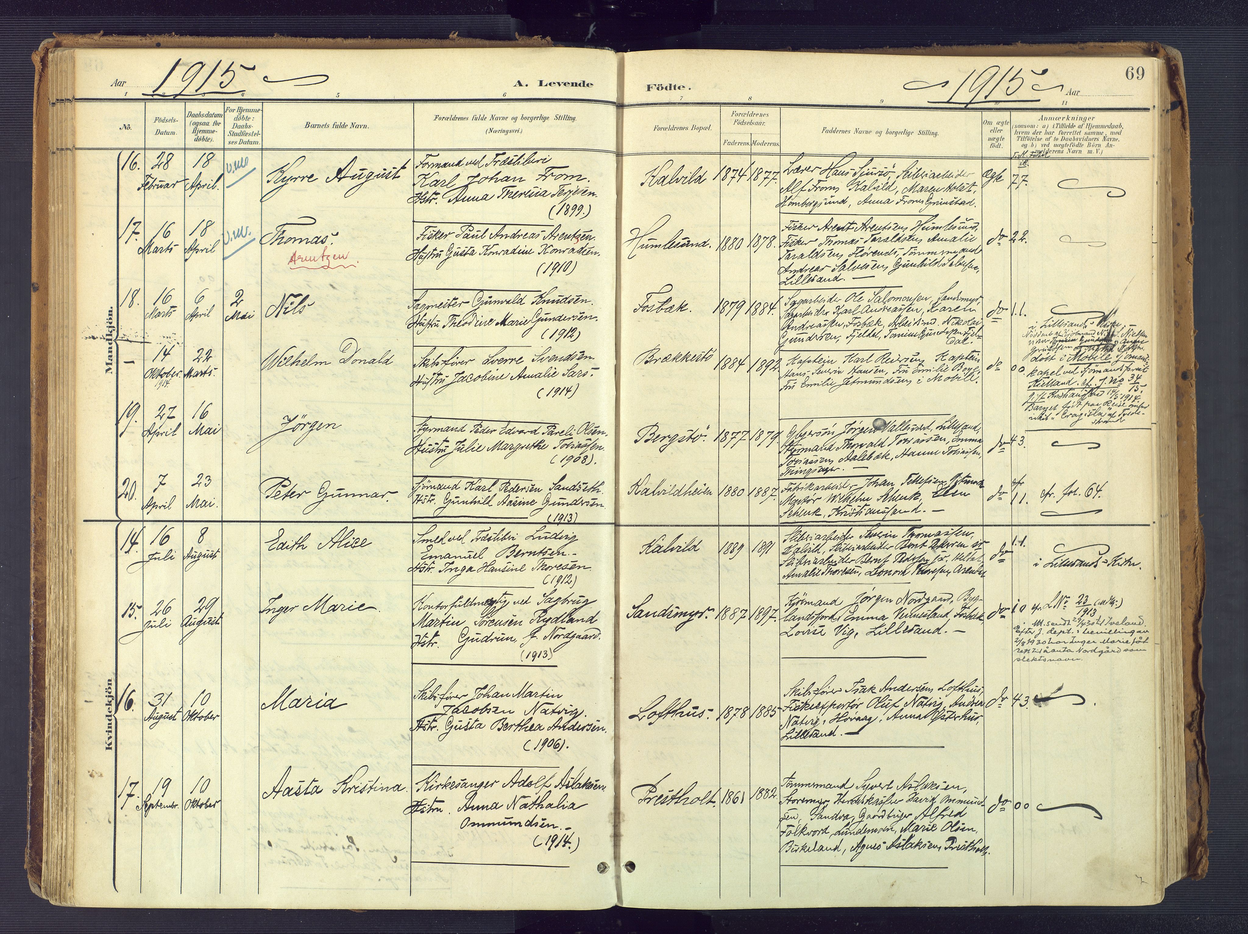 Vestre Moland sokneprestkontor, AV/SAK-1111-0046/F/Fa/Fab/L0010: Ministerialbok nr. A 10, 1900-1926, s. 69