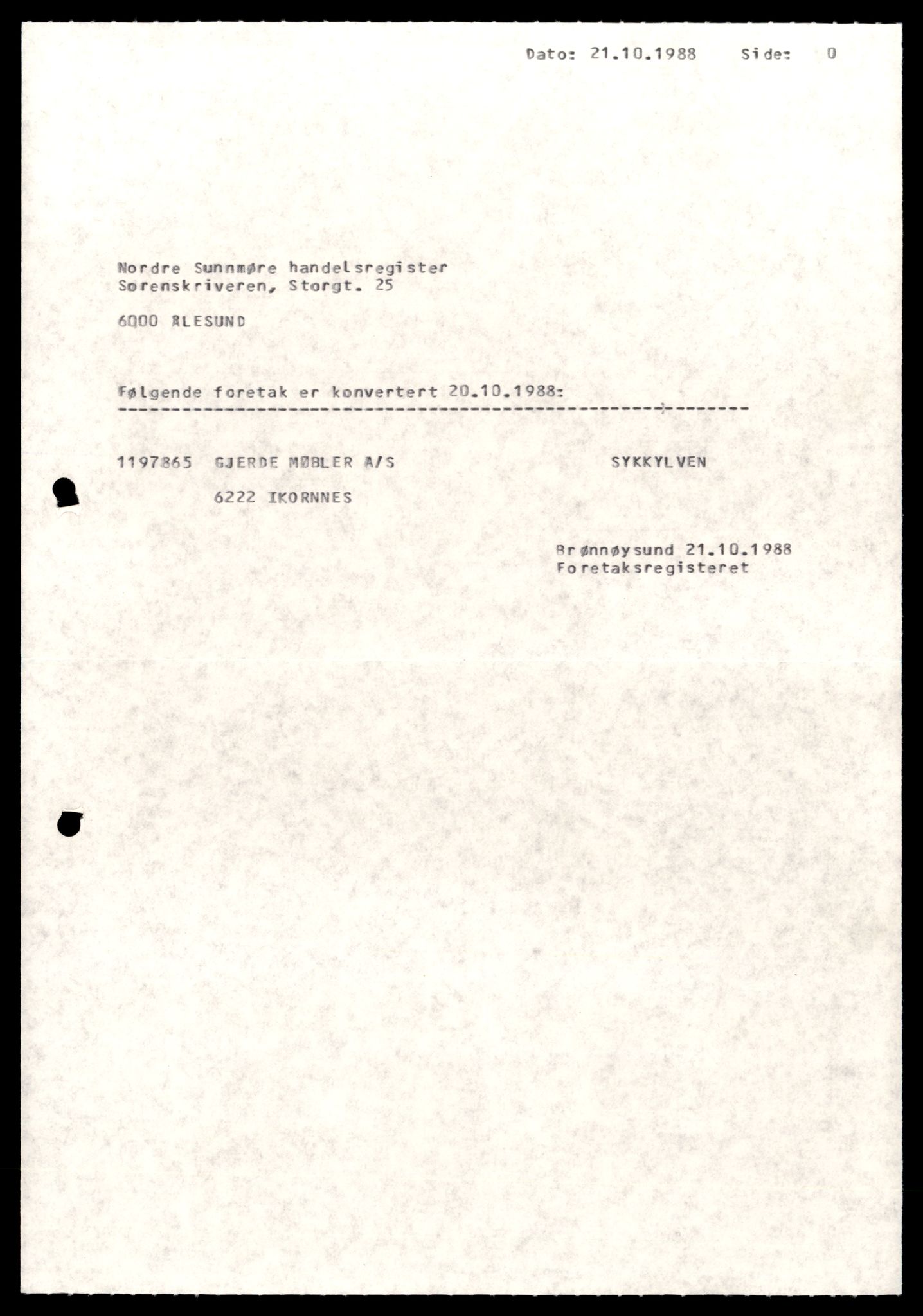 Nordre Sunnmøre sorenskriveri, SAT/A-0006/2/J/Jd/Jde/L0028: Bilag. Aksjeselskap, G-H, 1944-1990, s. 1