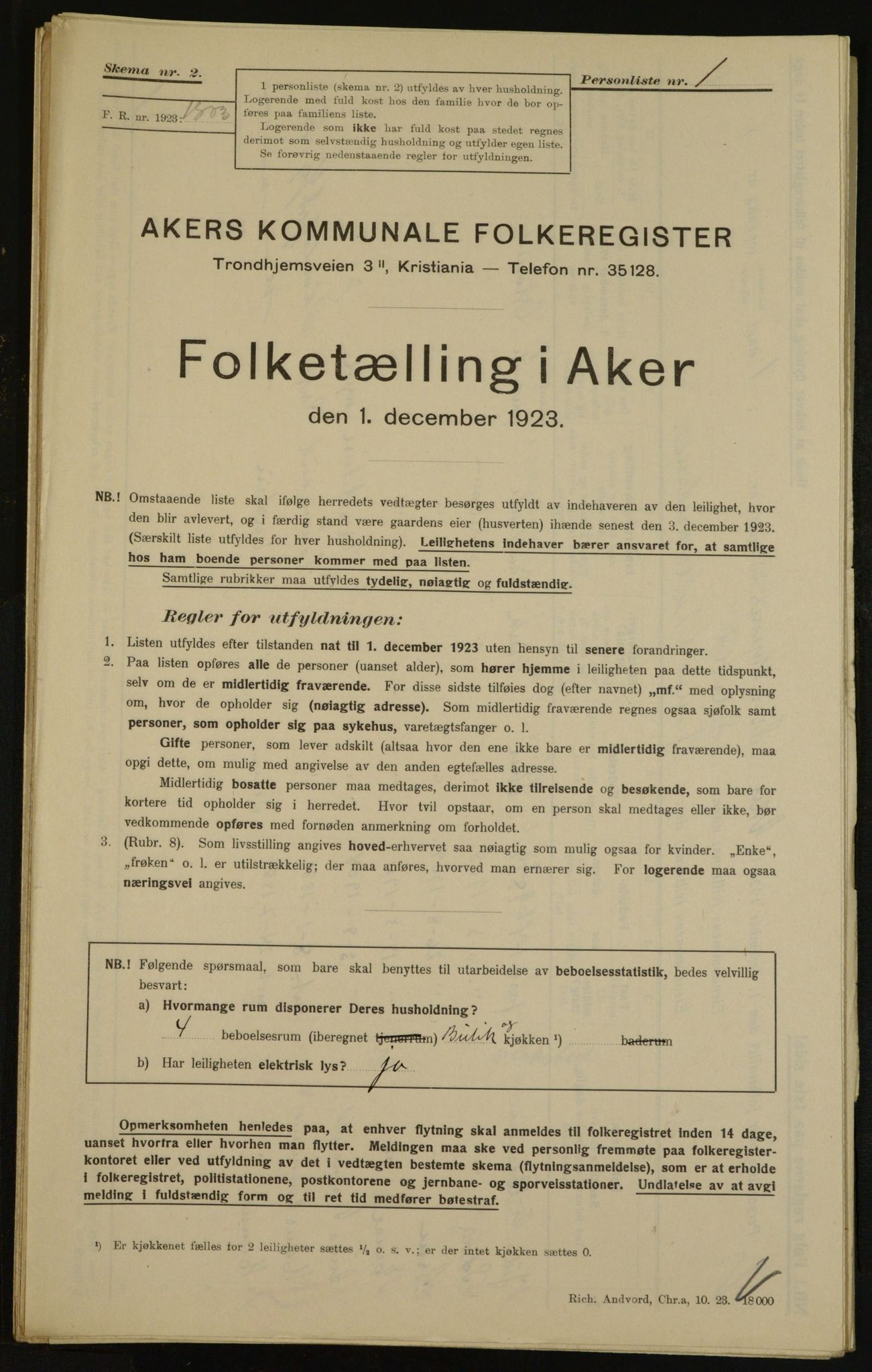 , Kommunal folketelling 1.12.1923 for Aker, 1923, s. 33939