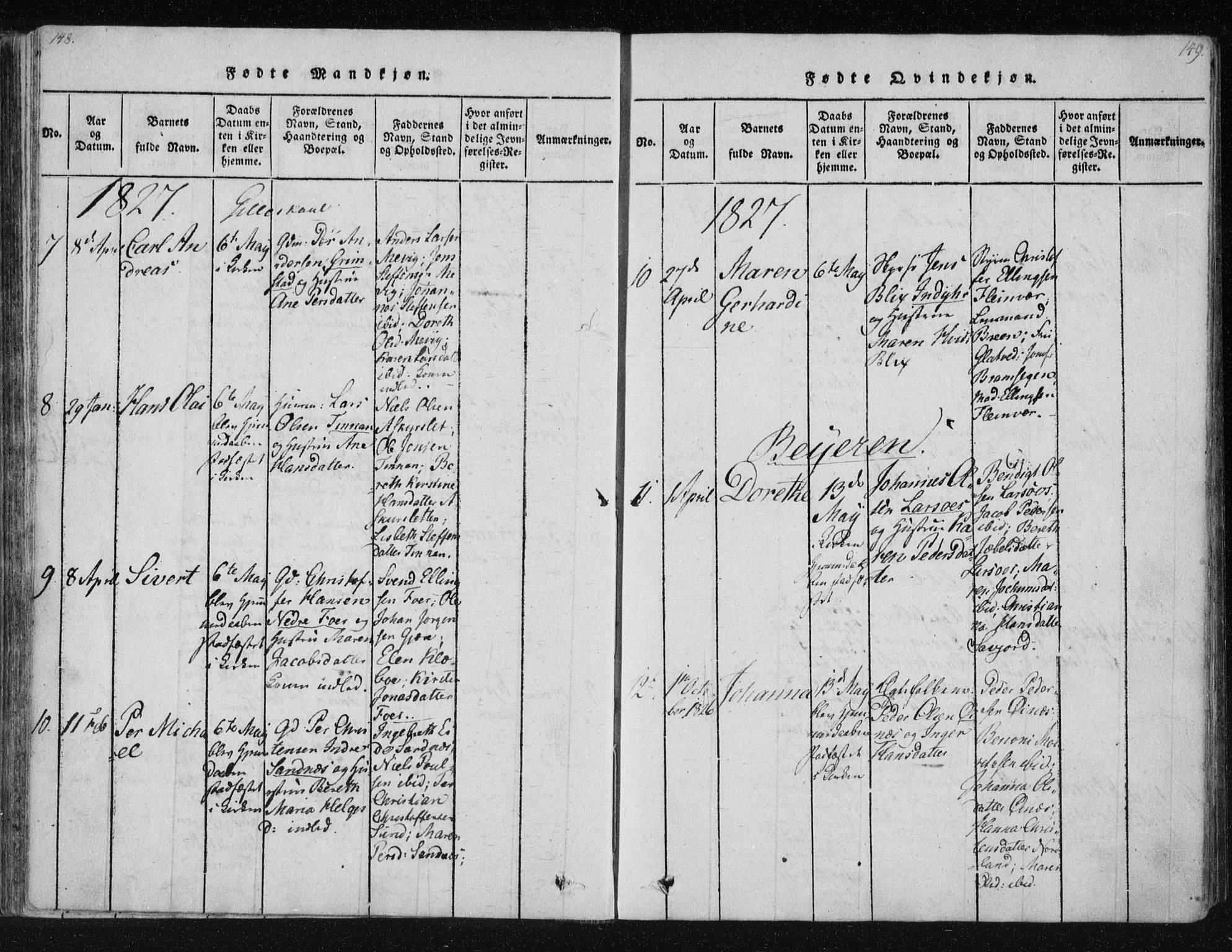 Ministerialprotokoller, klokkerbøker og fødselsregistre - Nordland, AV/SAT-A-1459/805/L0096: Ministerialbok nr. 805A03, 1820-1837, s. 148-149