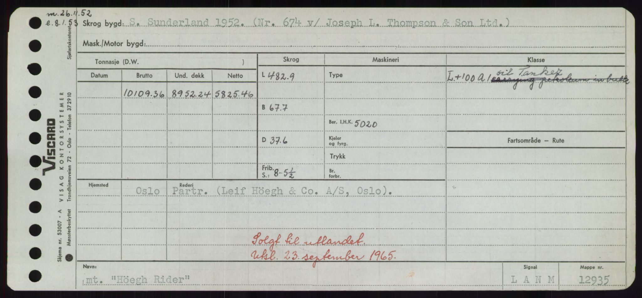 Sjøfartsdirektoratet med forløpere, Skipsmålingen, RA/S-1627/H/Hd/L0017: Fartøy, Holi-Hå, s. 431