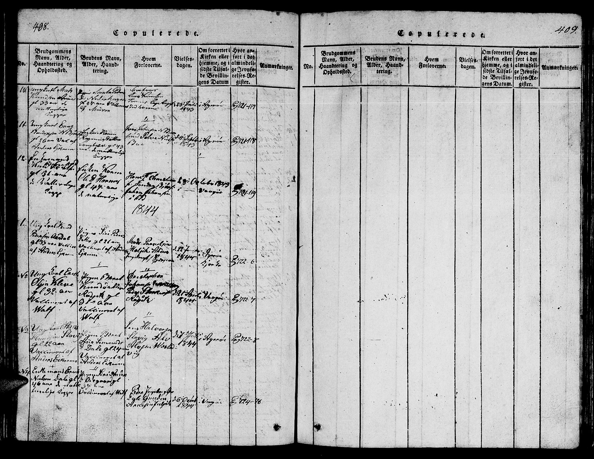 Ministerialprotokoller, klokkerbøker og fødselsregistre - Møre og Romsdal, AV/SAT-A-1454/565/L0752: Klokkerbok nr. 565C01, 1817-1844, s. 408-409