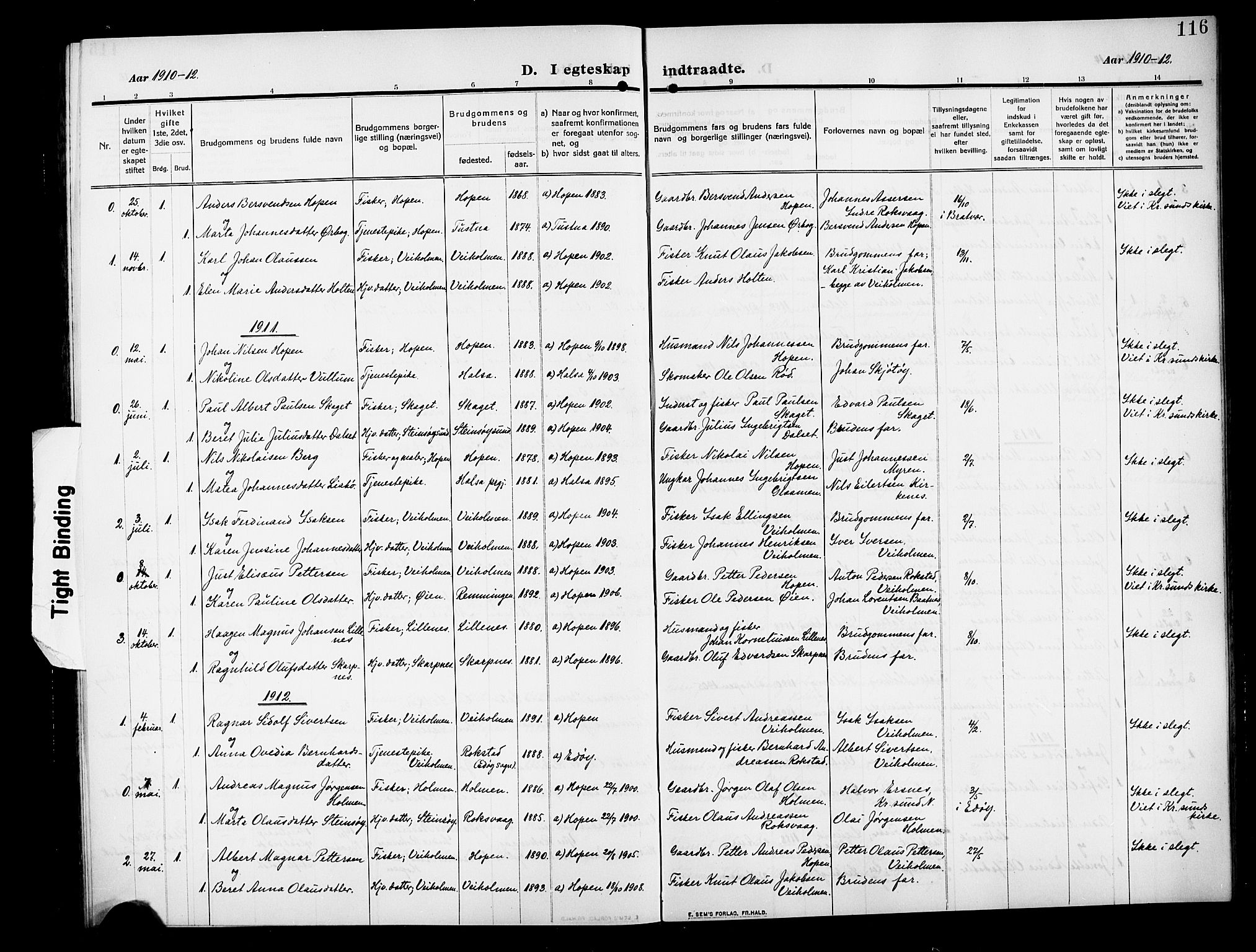 Ministerialprotokoller, klokkerbøker og fødselsregistre - Møre og Romsdal, AV/SAT-A-1454/583/L0956: Klokkerbok nr. 583C01, 1909-1925, s. 116
