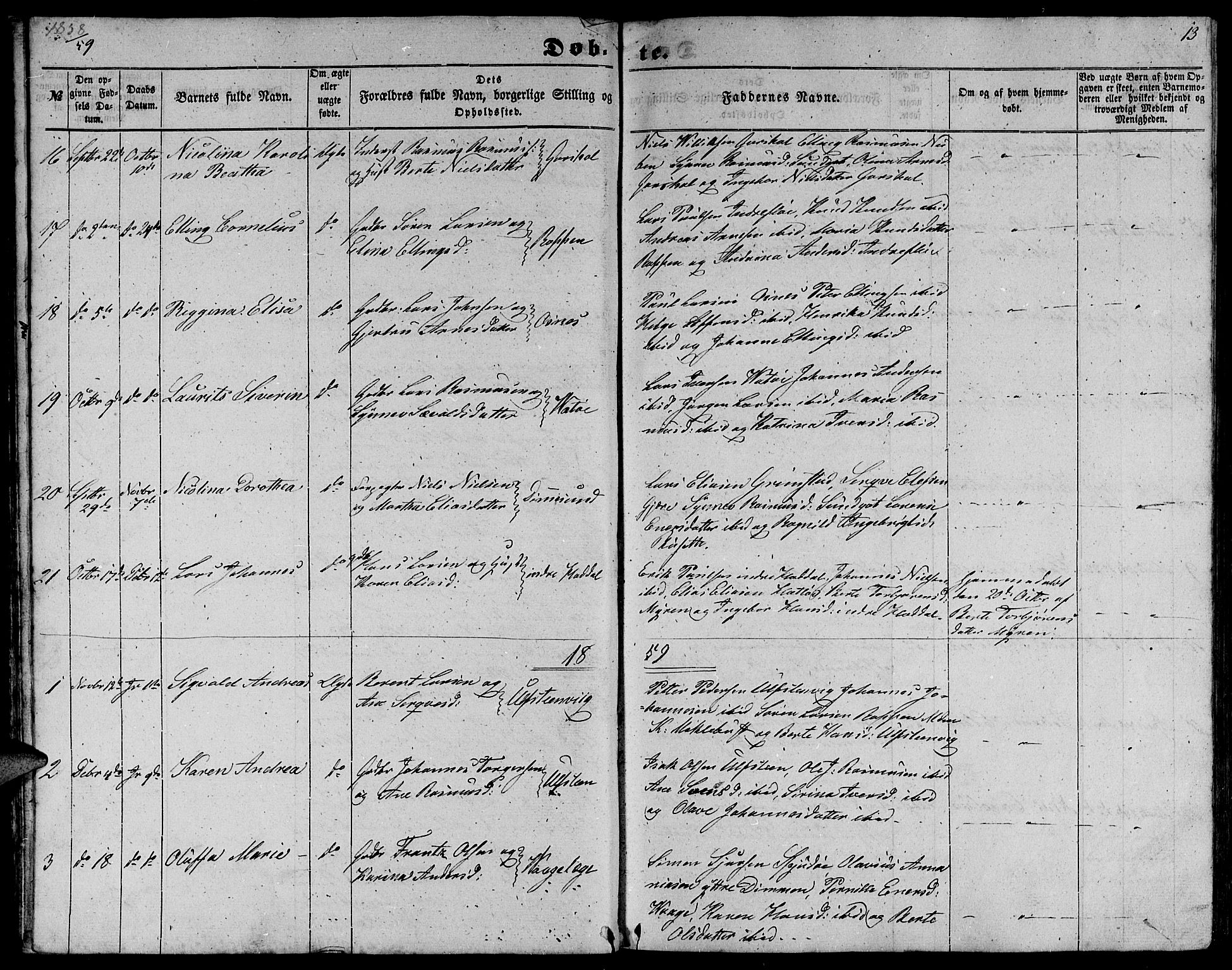 Ministerialprotokoller, klokkerbøker og fødselsregistre - Møre og Romsdal, AV/SAT-A-1454/509/L0111: Klokkerbok nr. 509C01, 1854-1882, s. 13