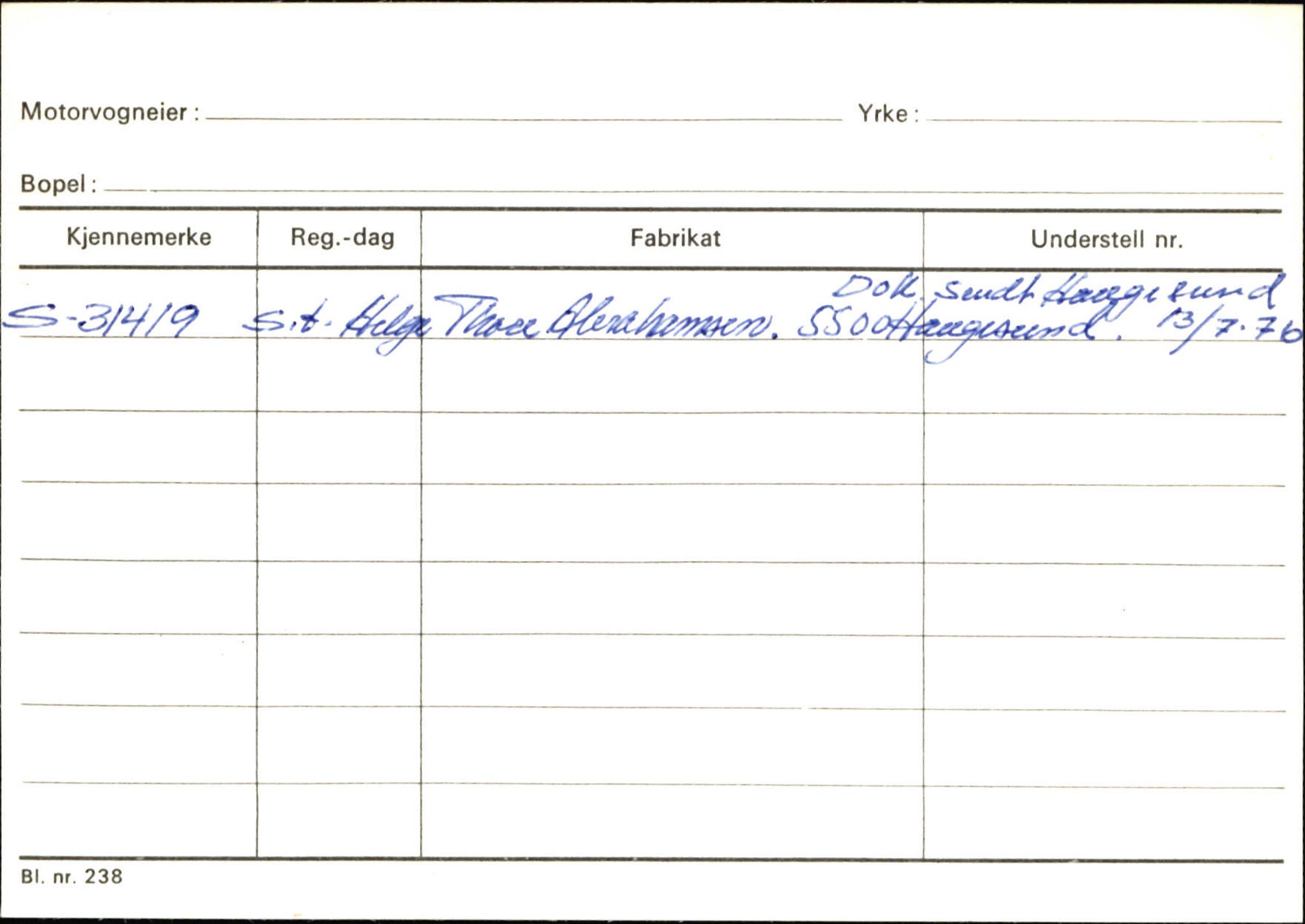 Statens vegvesen, Sogn og Fjordane vegkontor, AV/SAB-A-5301/4/F/L0130: Eigarregister Eid T-Å. Høyanger A-O, 1945-1975, s. 1853