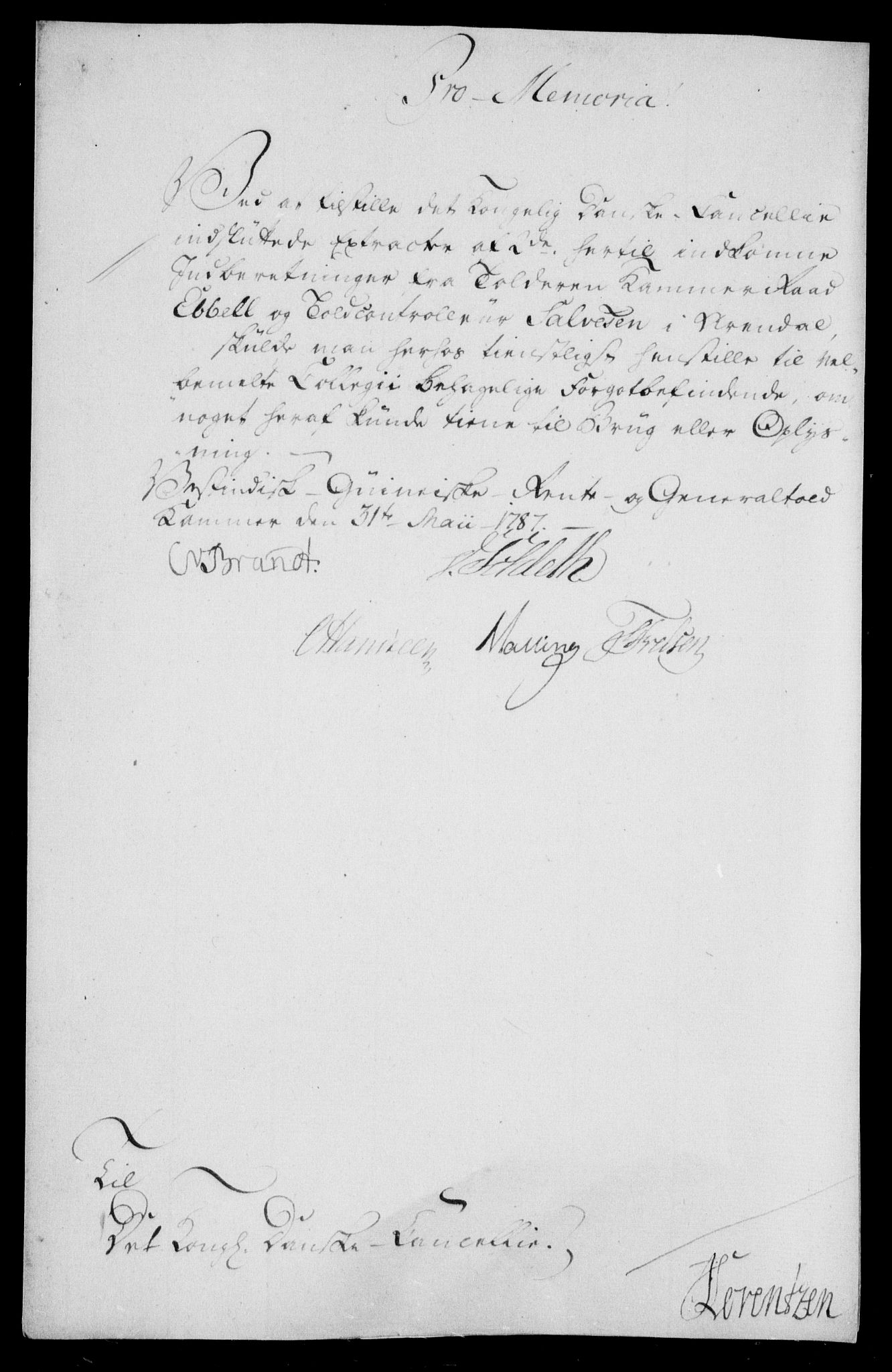 Danske Kanselli, Skapsaker, AV/RA-EA-4061/F/L0101: Skap 16, pakke 7 VII, 1787, s. 1198