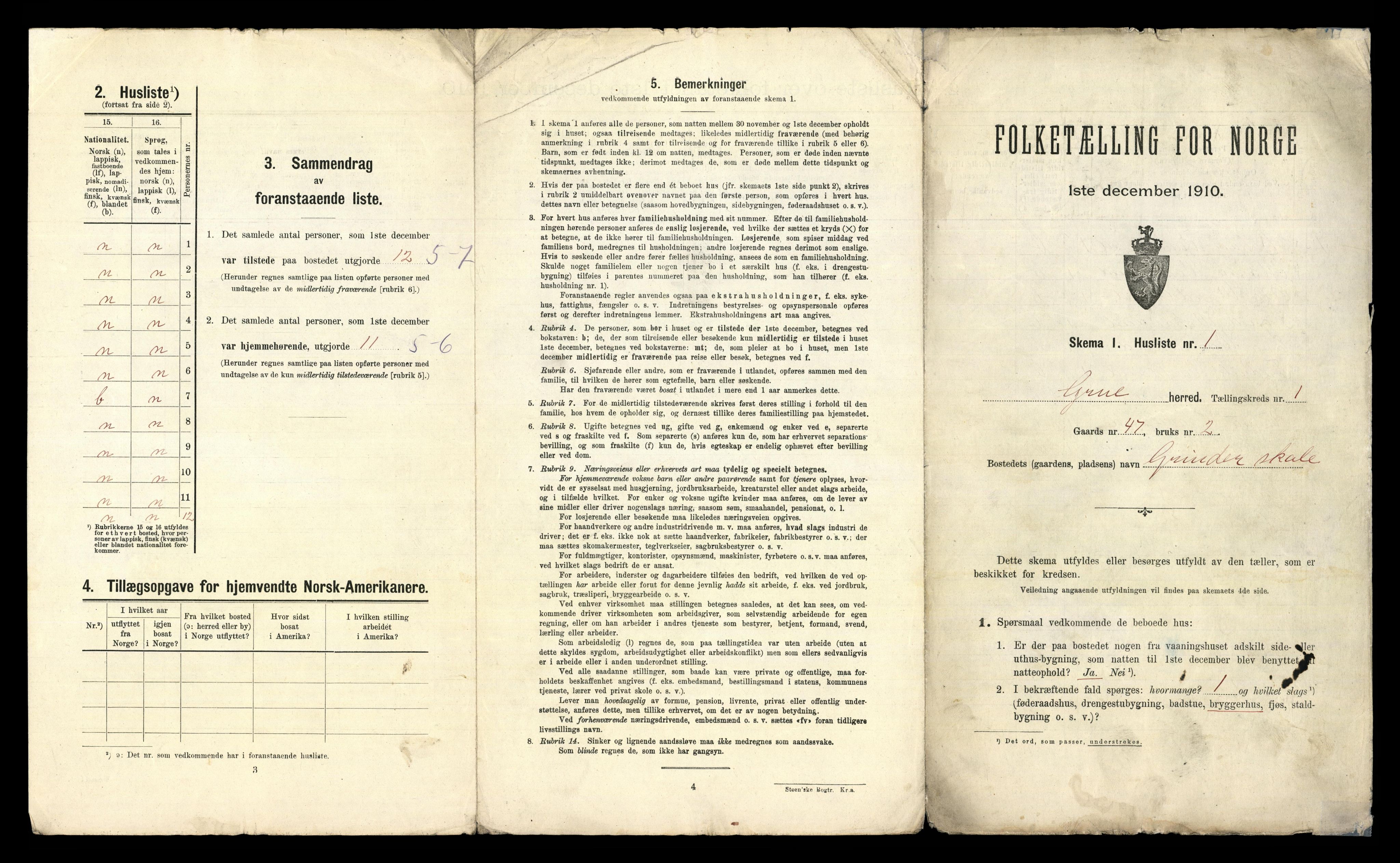 RA, Folketelling 1910 for 0423 Grue herred, 1910, s. 65