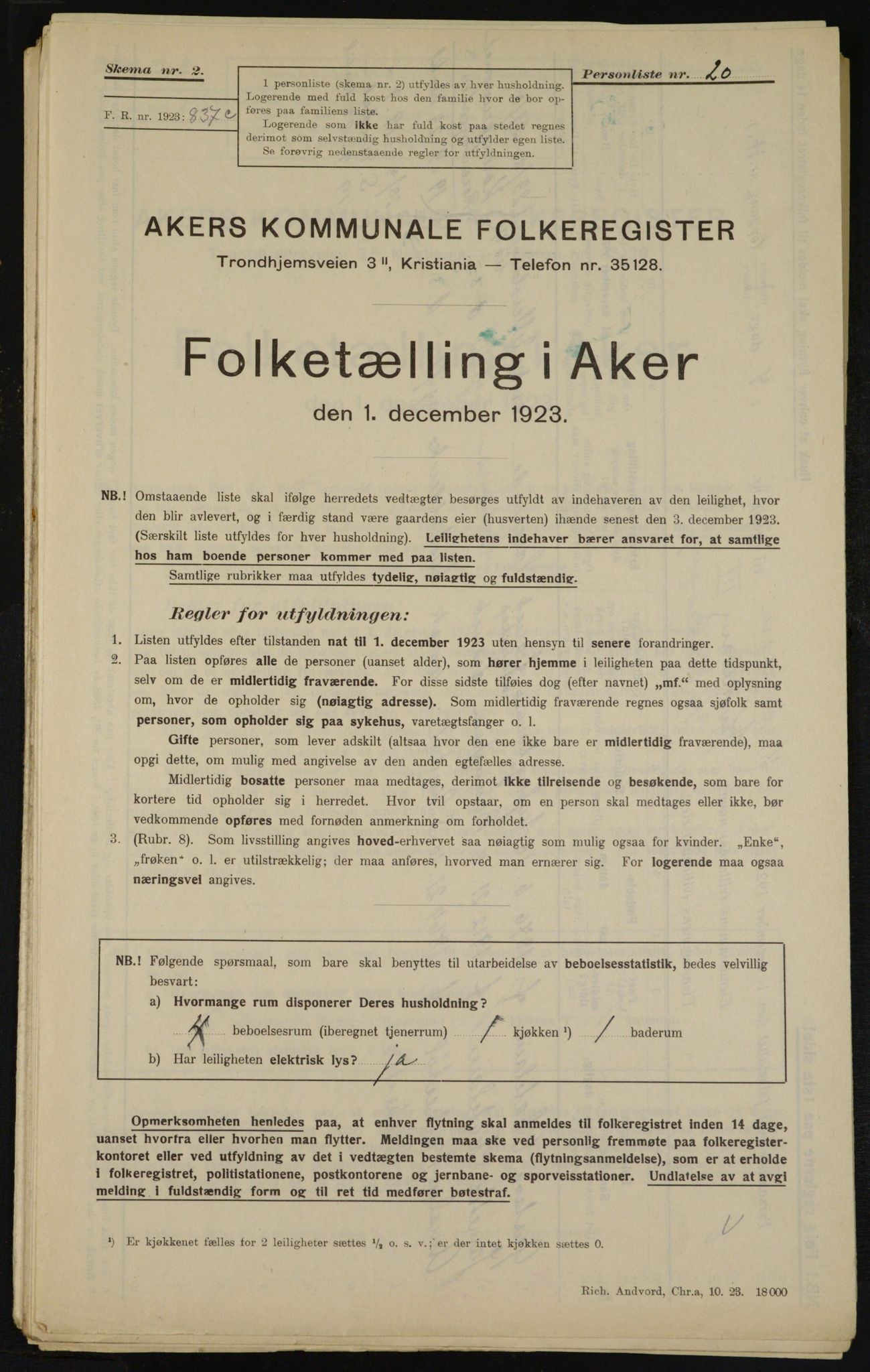 , Kommunal folketelling 1.12.1923 for Aker, 1923, s. 12462