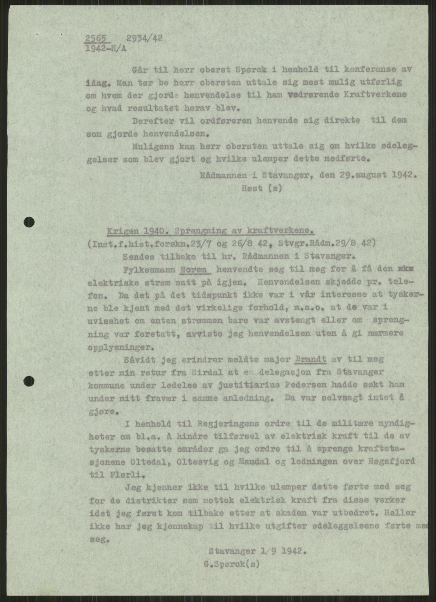 Forsvaret, Forsvarets krigshistoriske avdeling, AV/RA-RAFA-2017/Y/Ya/L0015: II-C-11-31 - Fylkesmenn.  Rapporter om krigsbegivenhetene 1940., 1940, s. 14