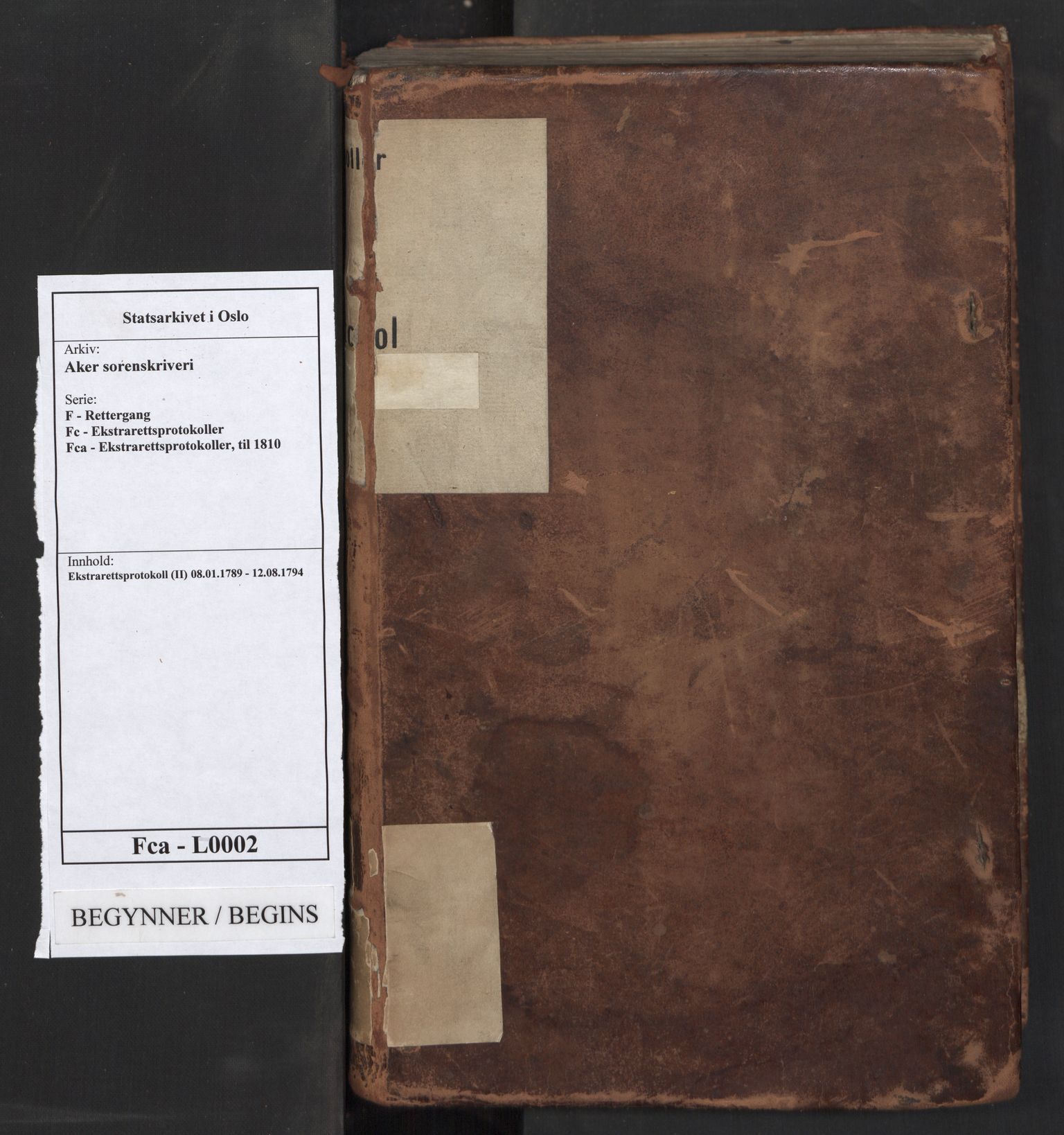 Aker sorenskriveri, AV/SAO-A-10895/F/Fc/Fca/L0002: Ekstrarettsprotokoll (II), 1789-1794