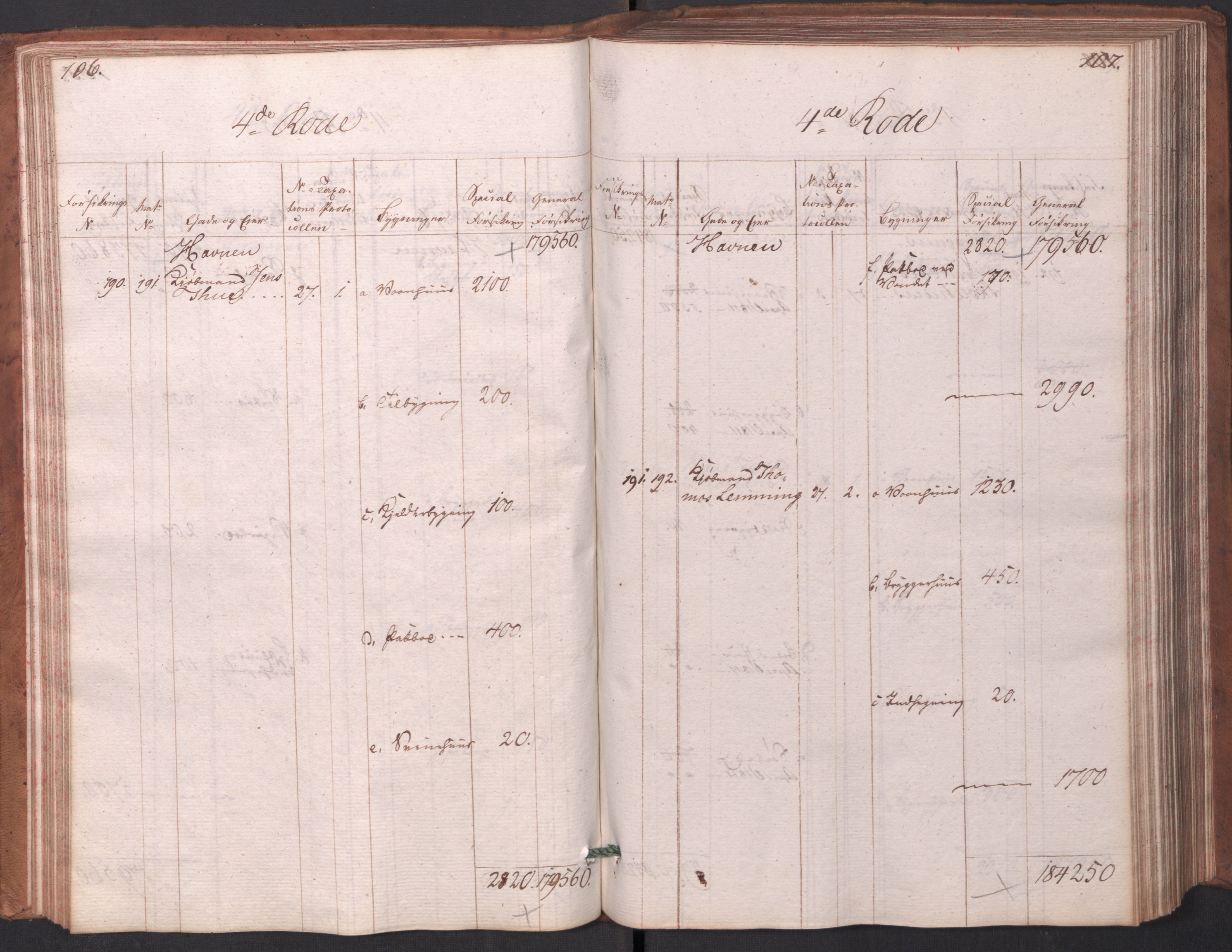 Kommersekollegiet, Brannforsikringskontoret 1767-1814, AV/RA-EA-5458/F/Fa/L0003/0001: Arendal / Branntakstprotokoll, 1807-1817, s. 106-107