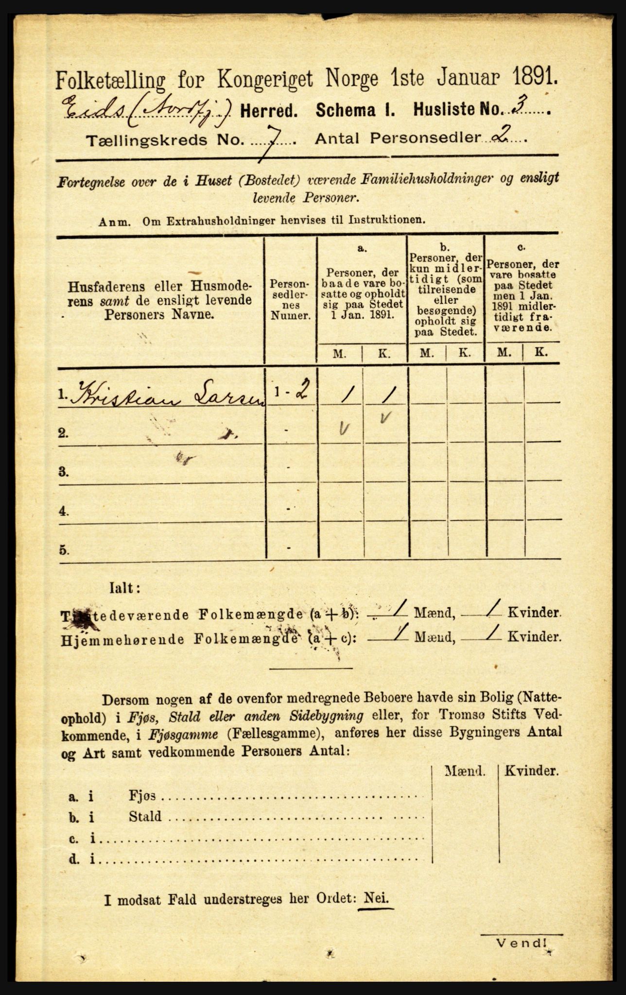 RA, Folketelling 1891 for 1443 Eid herred, 1891, s. 1757