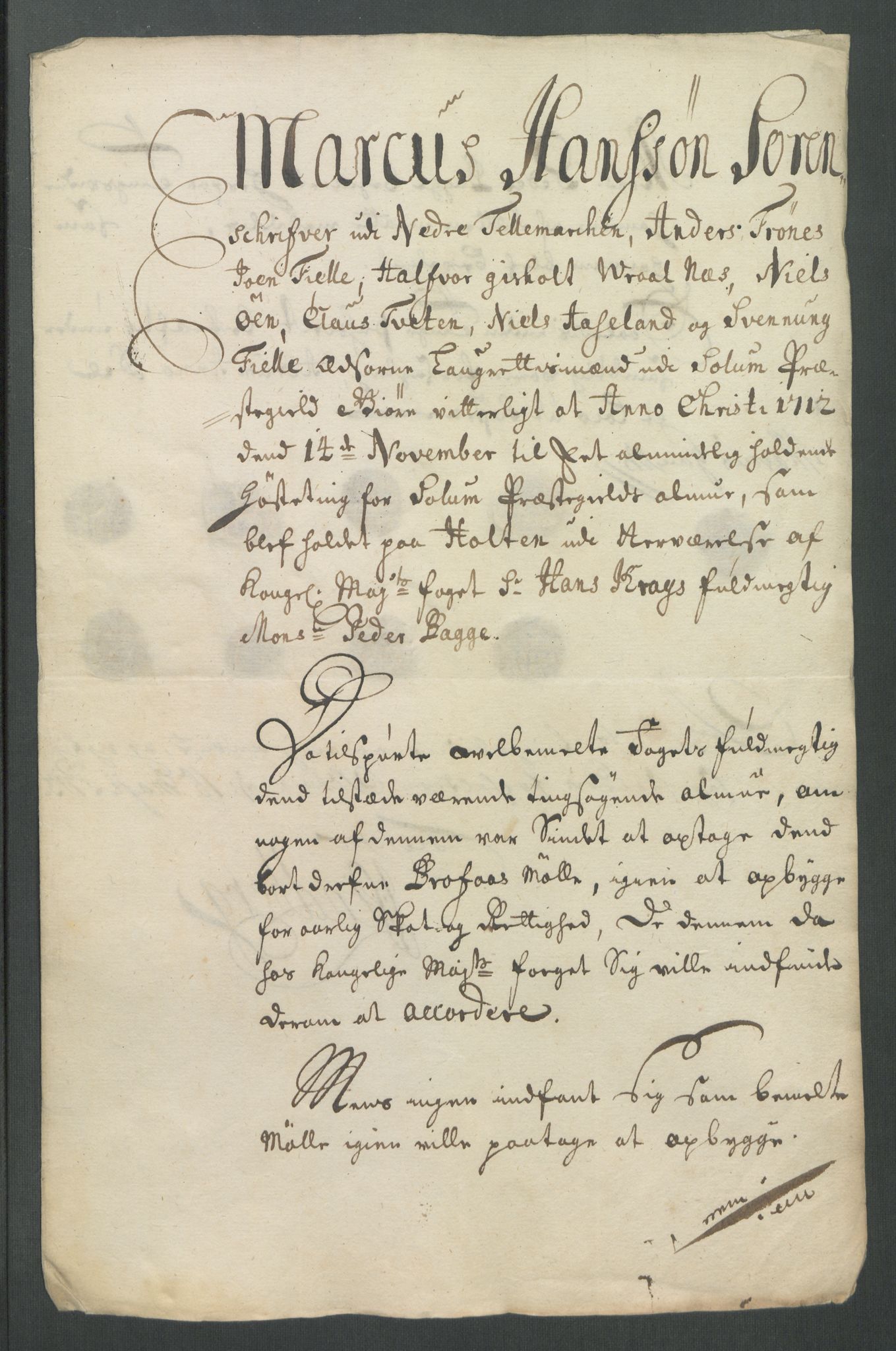 Rentekammeret inntil 1814, Reviderte regnskaper, Fogderegnskap, RA/EA-4092/R36/L2123: Fogderegnskap Øvre og Nedre Telemark og Bamble, 1712, s. 366