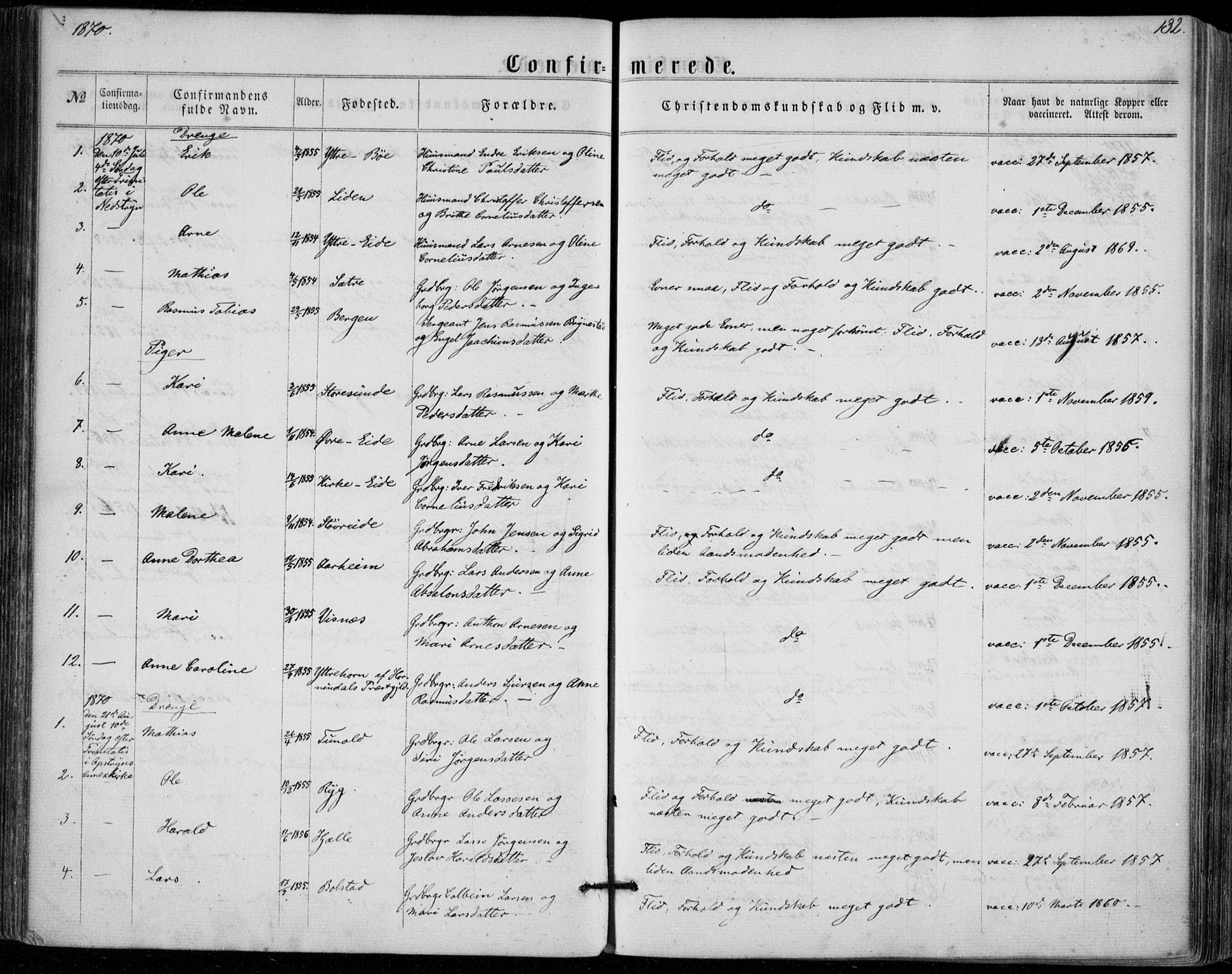 Stryn Sokneprestembete, SAB/A-82501: Ministerialbok nr. A 3, 1862-1877, s. 132