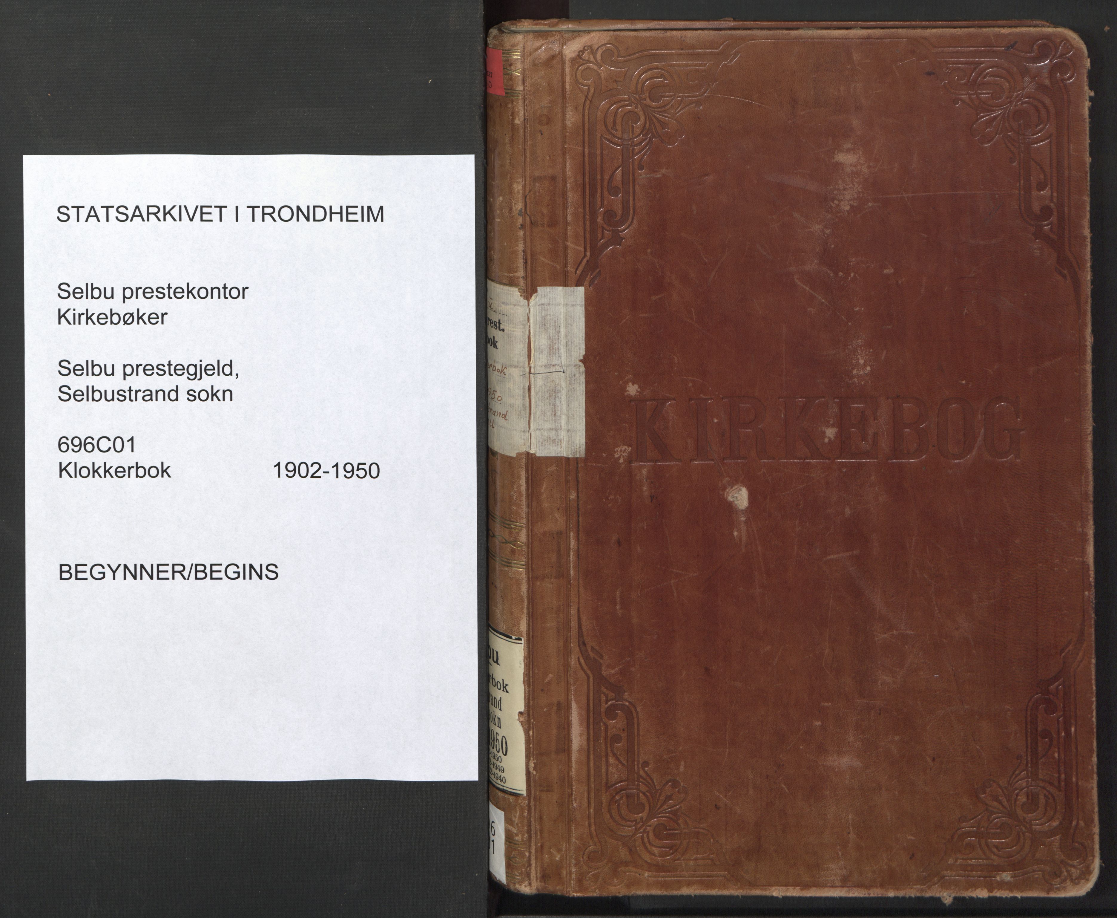 Ministerialprotokoller, klokkerbøker og fødselsregistre - Sør-Trøndelag, SAT/A-1456/696/L1161: Klokkerbok nr. 696C01, 1902-1950