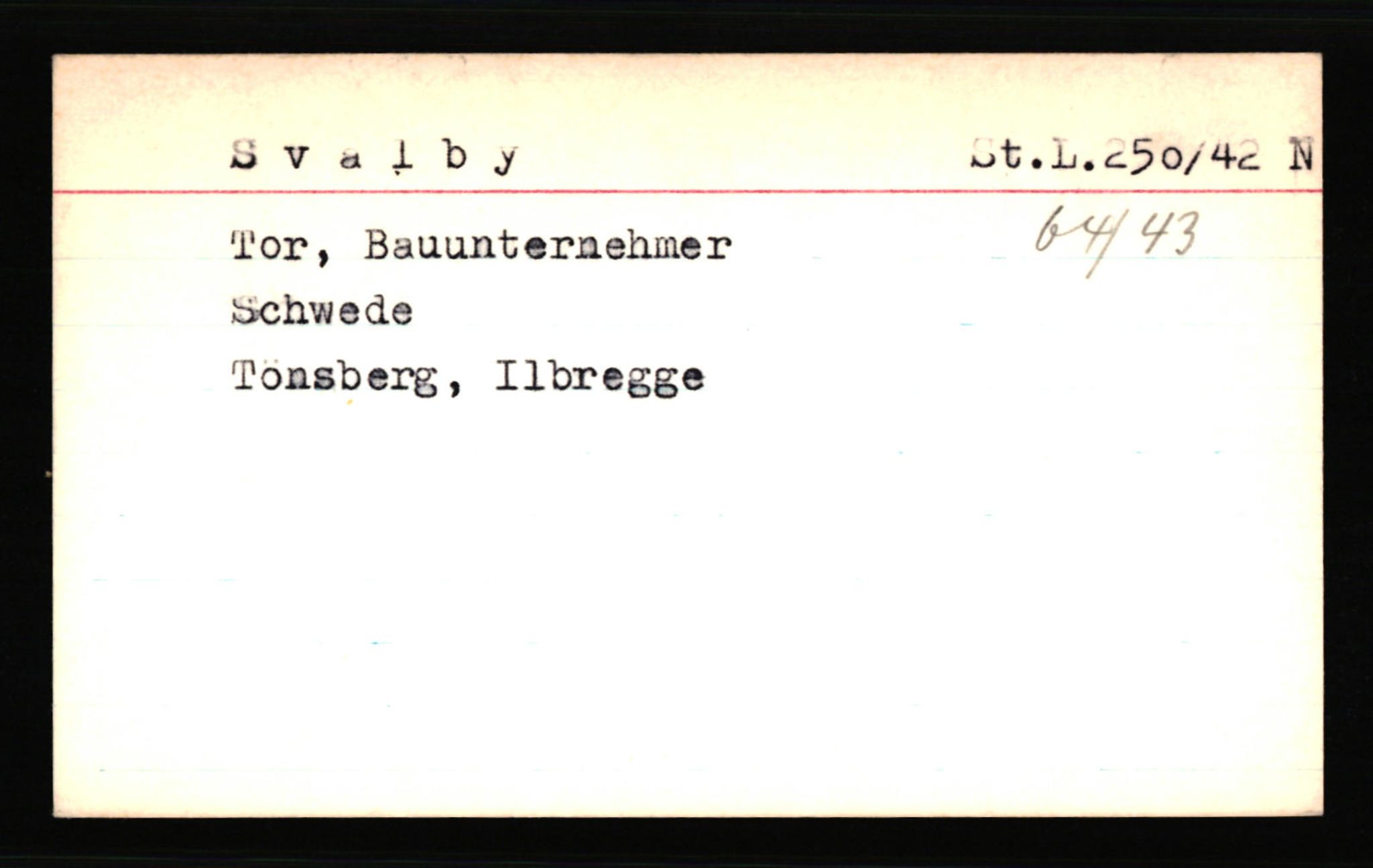SS- und Polizeigericht Nord (IX), AV/RA-RAFA-3182/0001/C/Ca/L0006: kartotekkort for personer alfabetisk på etternavn: Q-S, 1940-1945, s. 696