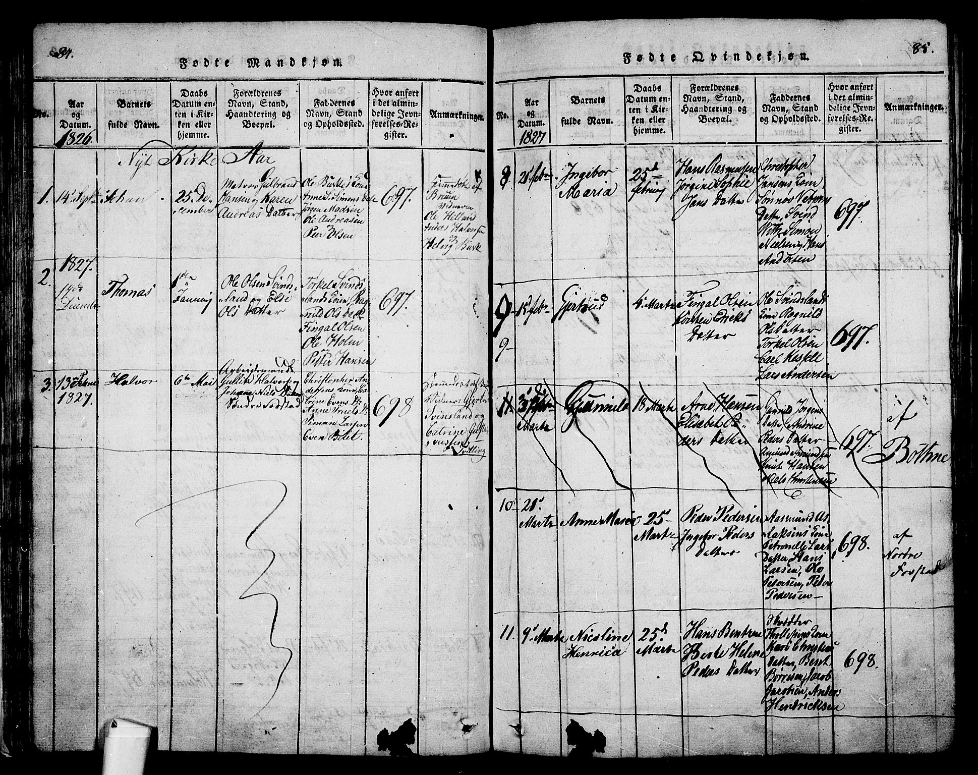 Holmestrand kirkebøker, AV/SAKO-A-346/G/Ga/L0001: Klokkerbok nr. 1, 1814-1848, s. 84-85