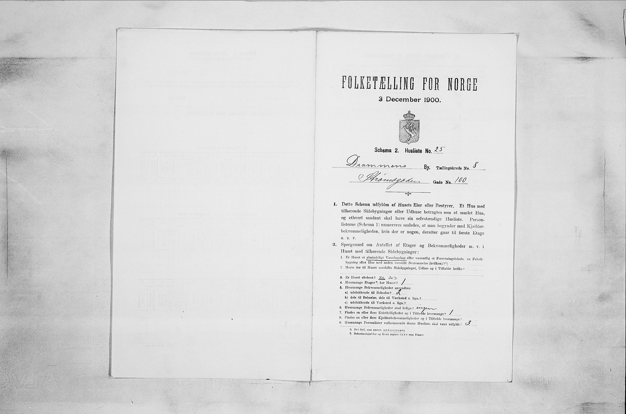 RA, Folketelling 1900 for 0602 Drammen kjøpstad, 1900, s. 1580