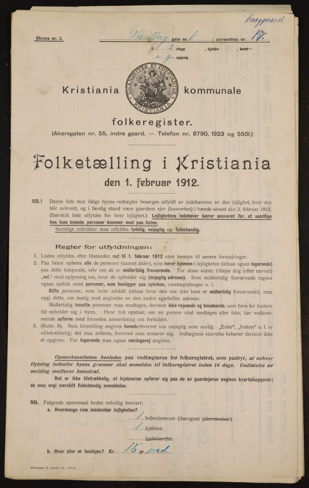 OBA, Kommunal folketelling 1.2.1912 for Kristiania, 1912, s. 40261