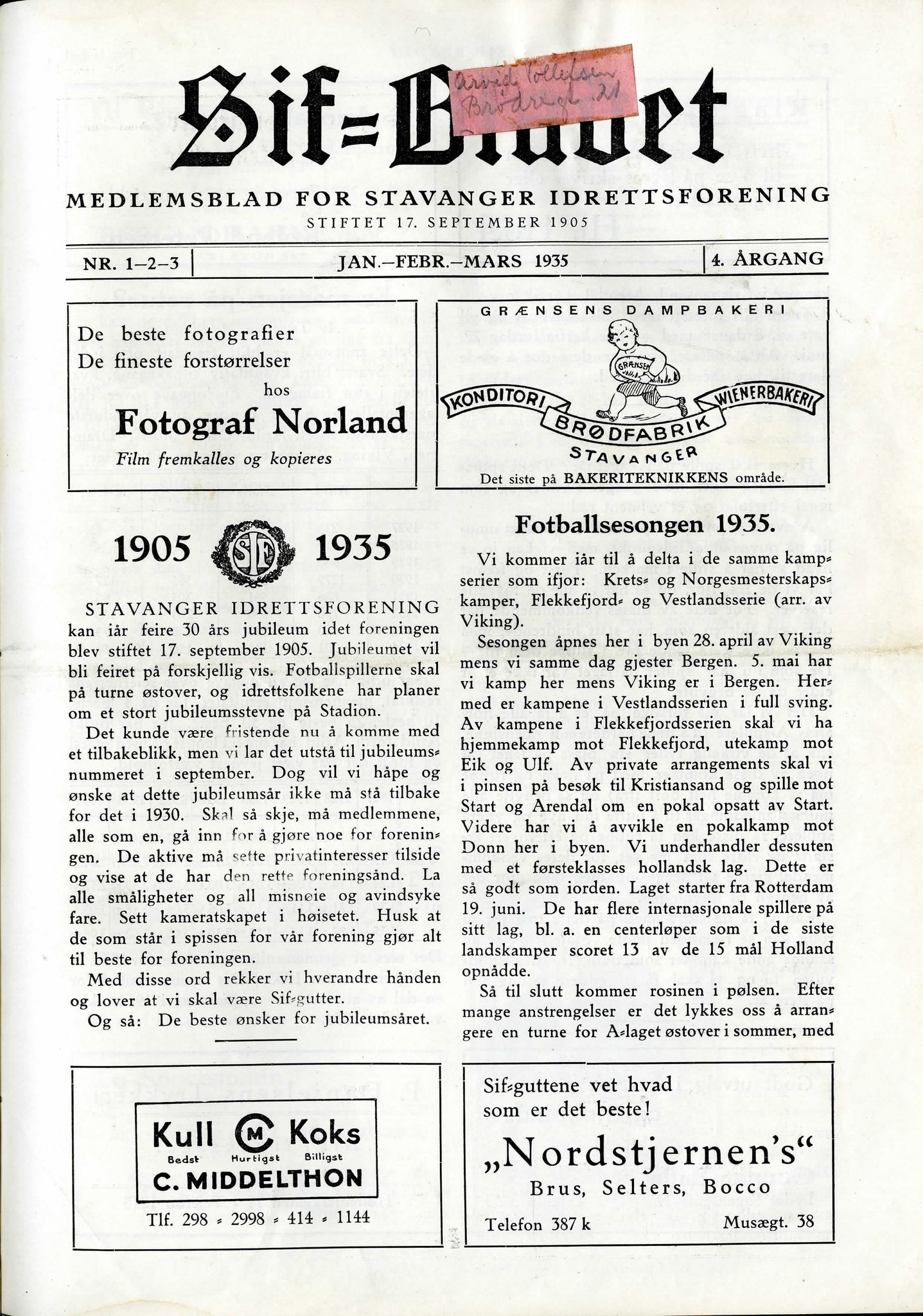 , SIF-bladet 1935, 1935