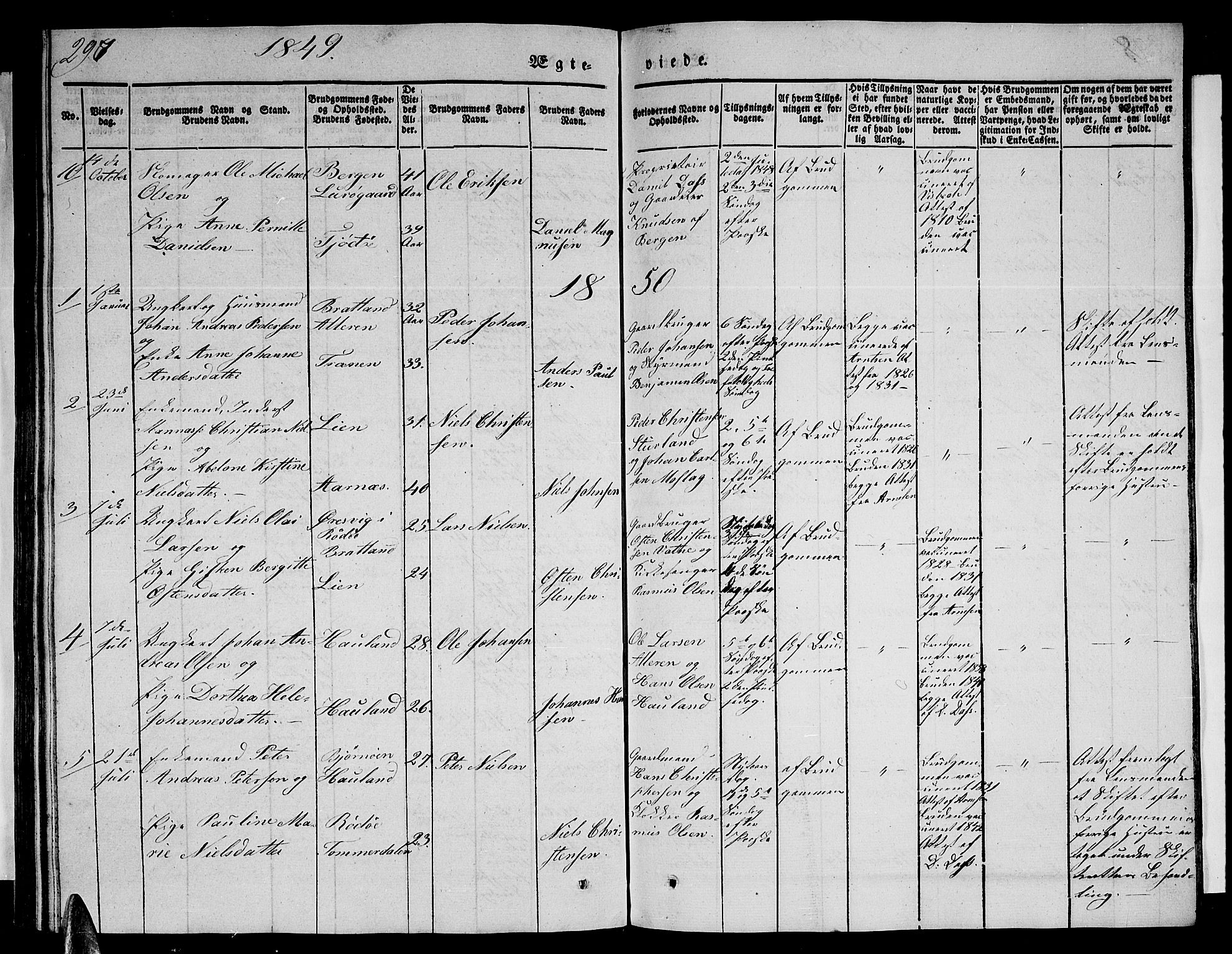 Ministerialprotokoller, klokkerbøker og fødselsregistre - Nordland, SAT/A-1459/839/L0572: Klokkerbok nr. 839C02, 1841-1873, s. 297