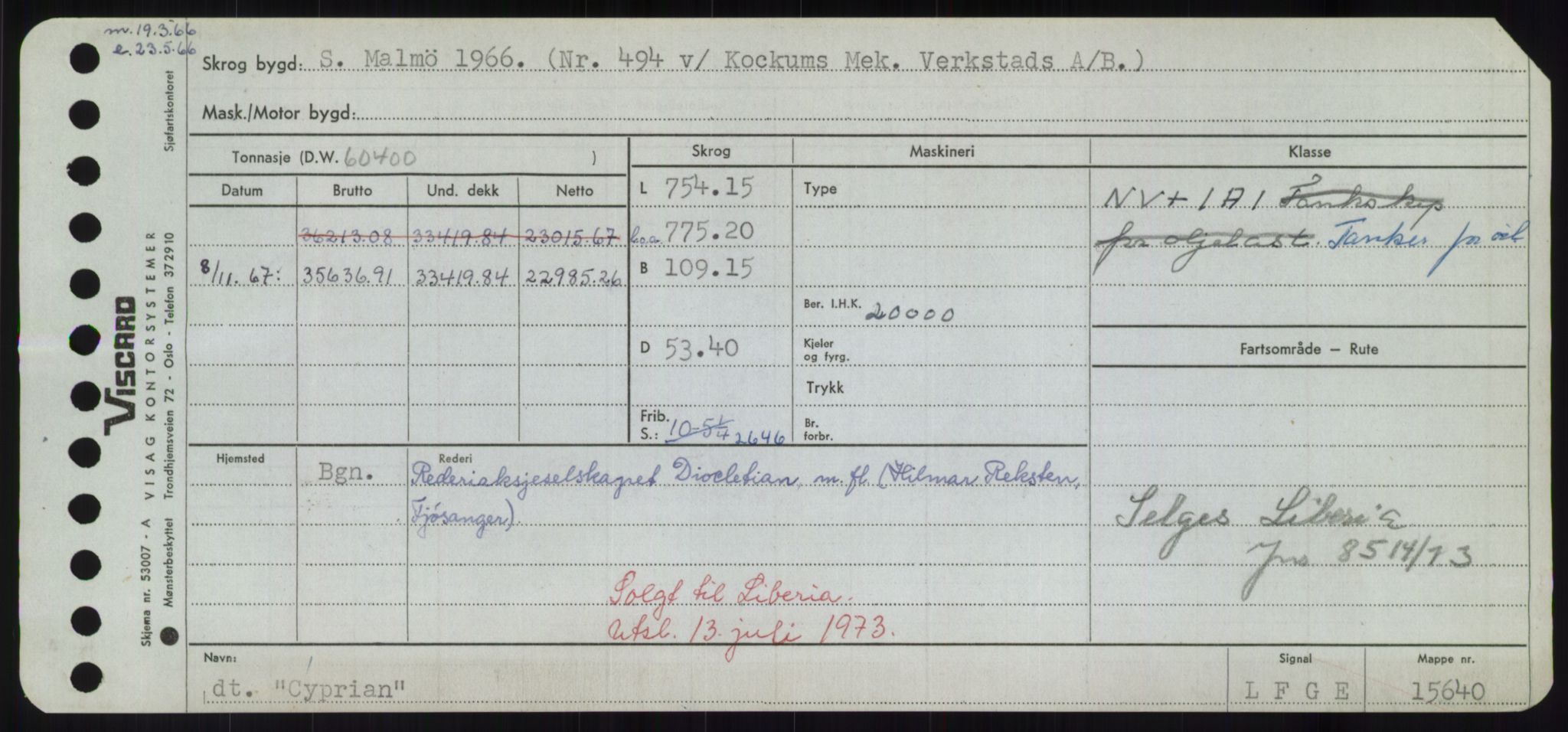 Sjøfartsdirektoratet med forløpere, Skipsmålingen, RA/S-1627/H/Hd/L0008: Fartøy, C-D, s. 299