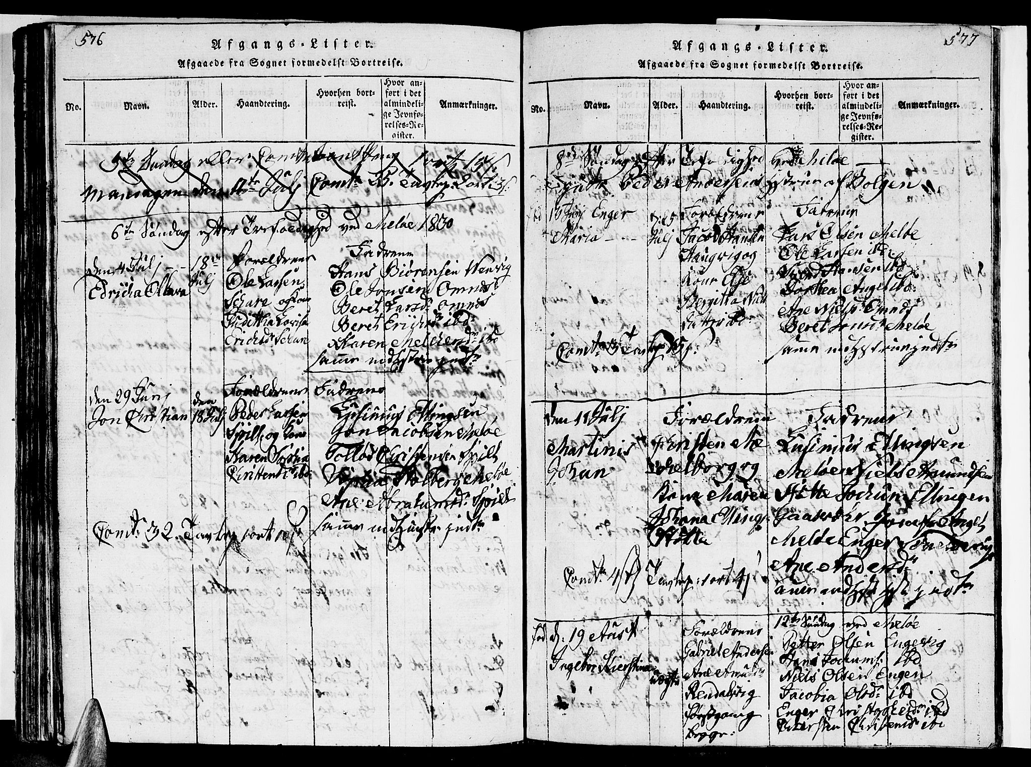 Ministerialprotokoller, klokkerbøker og fødselsregistre - Nordland, AV/SAT-A-1459/841/L0616: Klokkerbok nr. 841C01 /1, 1820-1832, s. 576-577