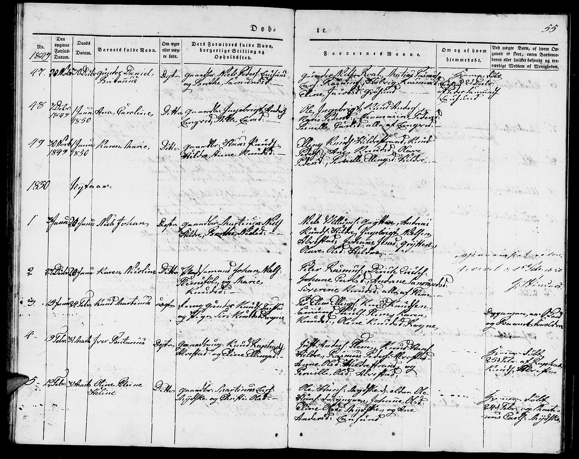 Ministerialprotokoller, klokkerbøker og fødselsregistre - Møre og Romsdal, AV/SAT-A-1454/536/L0507: Klokkerbok nr. 536C02, 1839-1859, s. 55