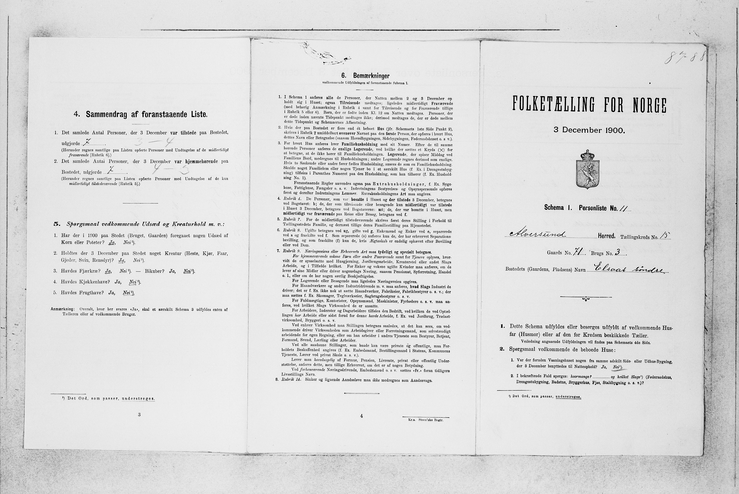 SAB, Folketelling 1900 for 1257 Alversund herred, 1900, s. 835