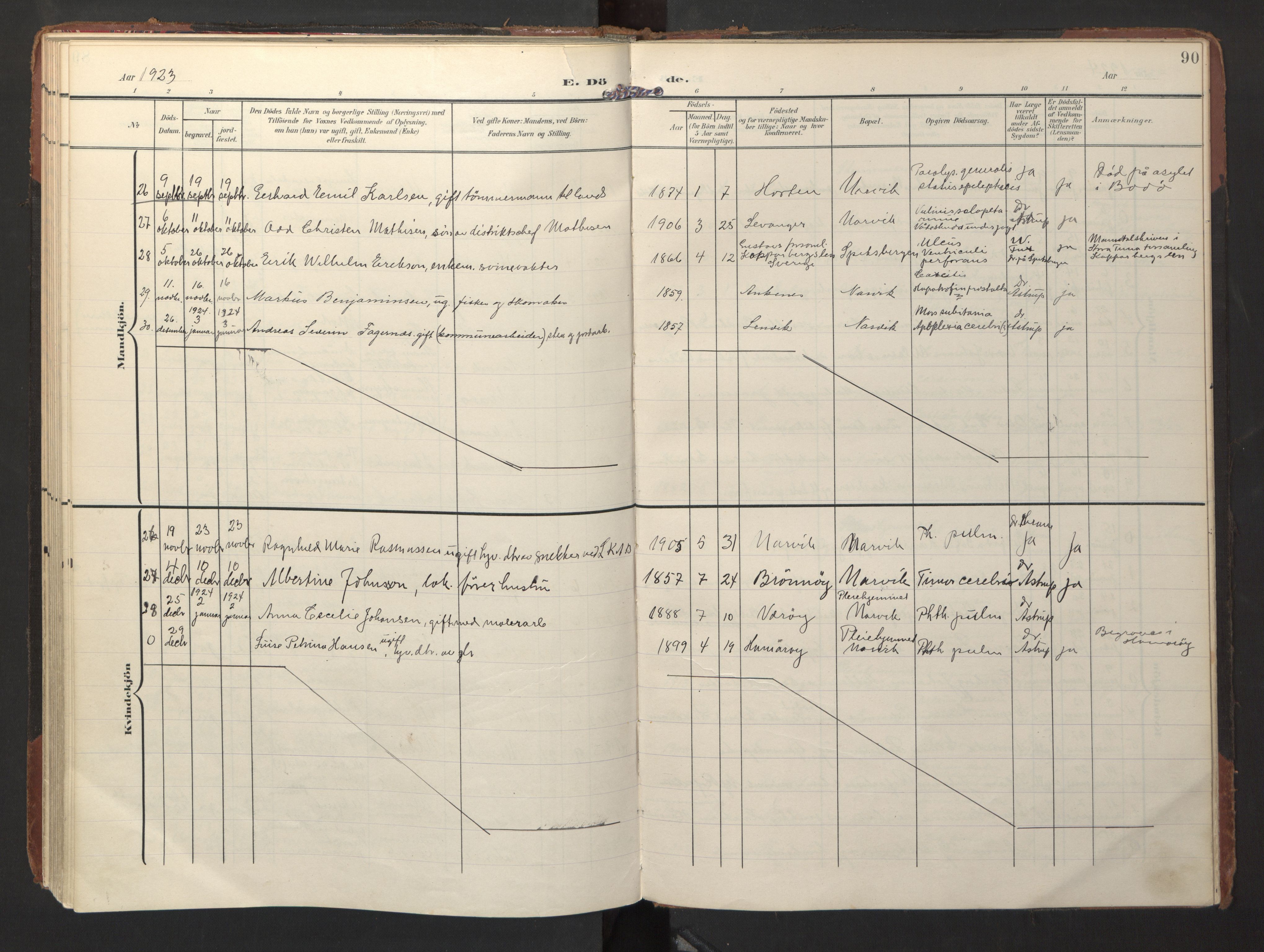 Ministerialprotokoller, klokkerbøker og fødselsregistre - Nordland, AV/SAT-A-1459/871/L1000: Ministerialbok nr. 871A16, 1902-1925, s. 90