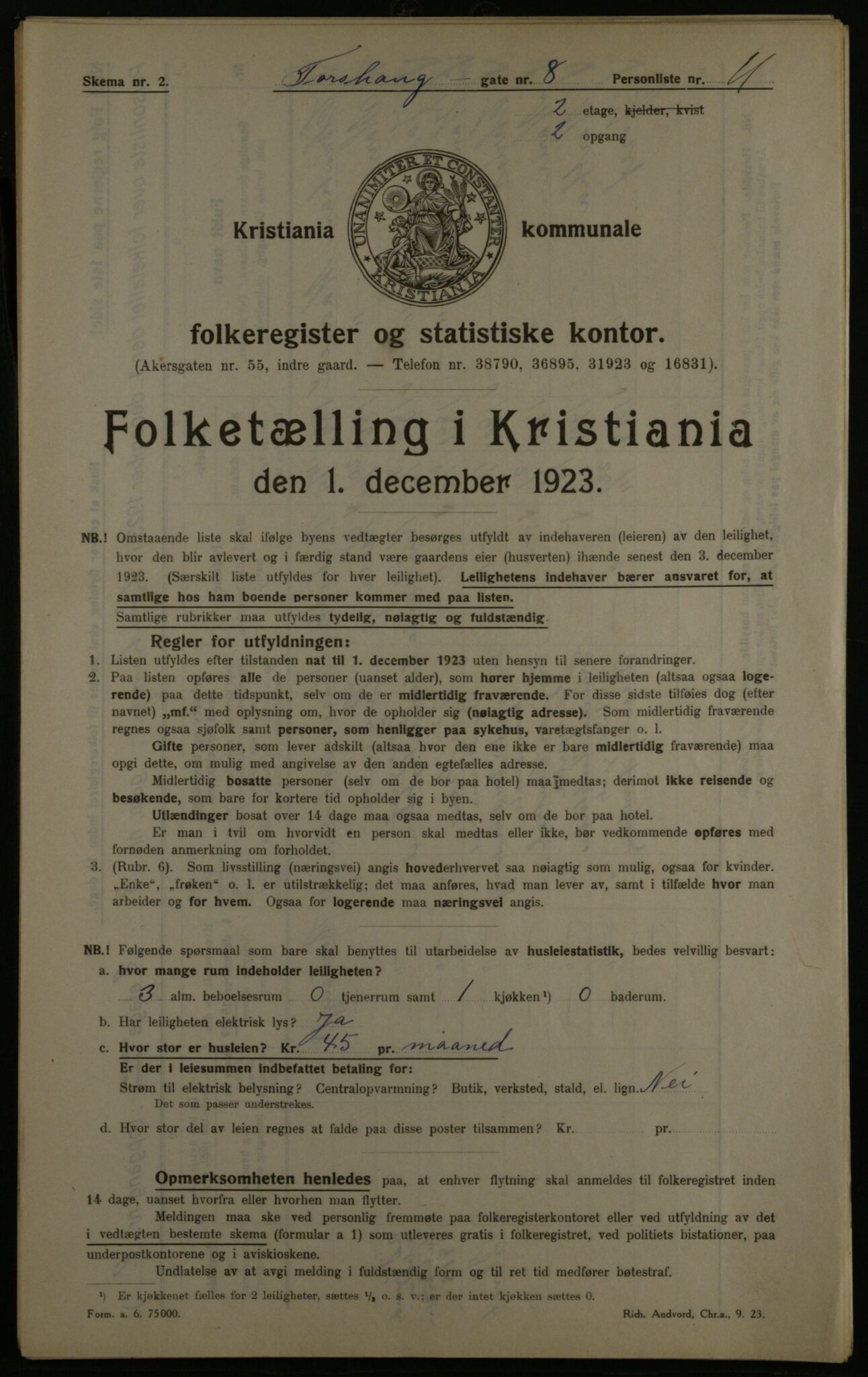 OBA, Kommunal folketelling 1.12.1923 for Kristiania, 1923, s. 126442