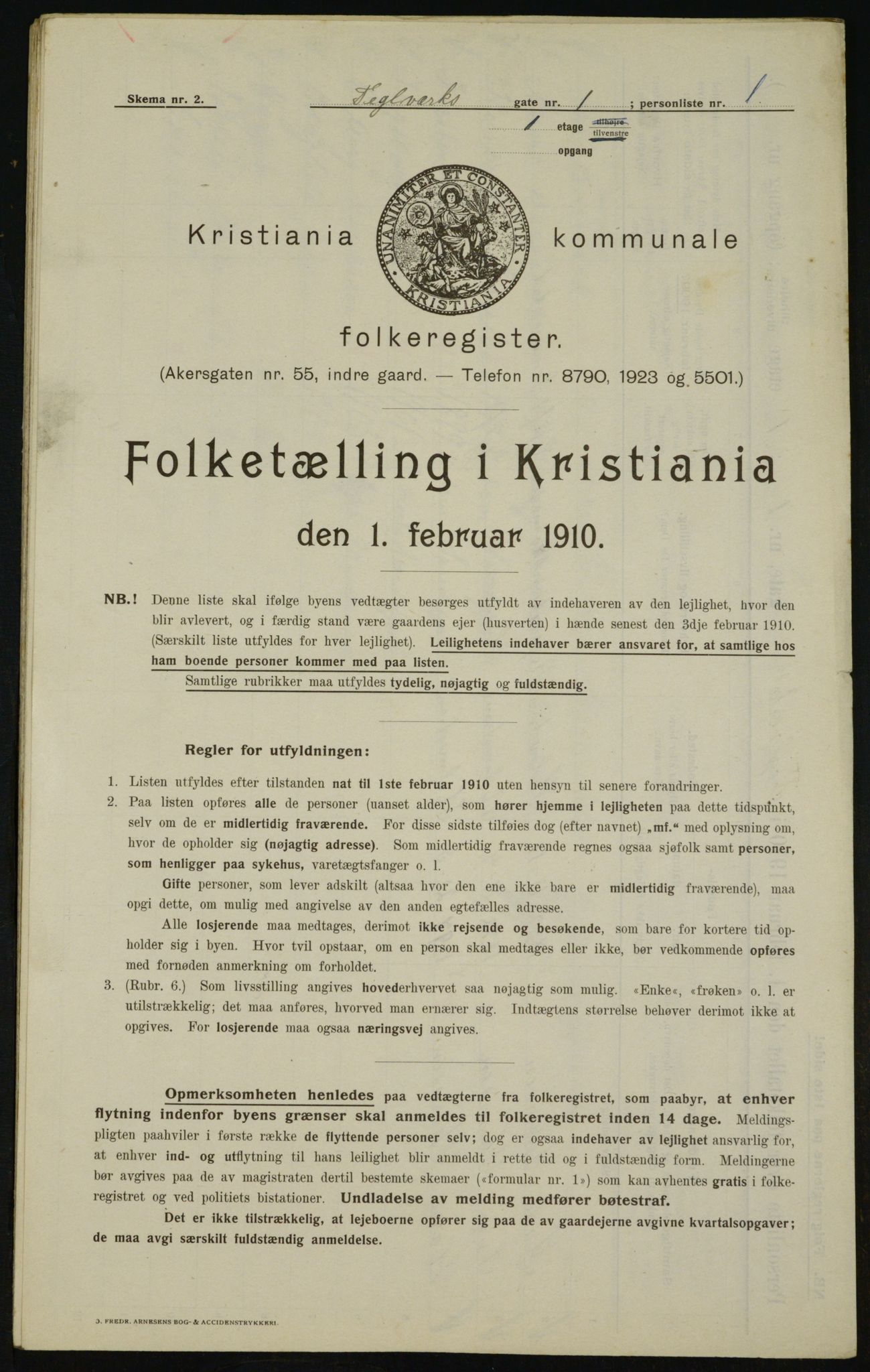 OBA, Kommunal folketelling 1.2.1910 for Kristiania, 1910, s. 101921