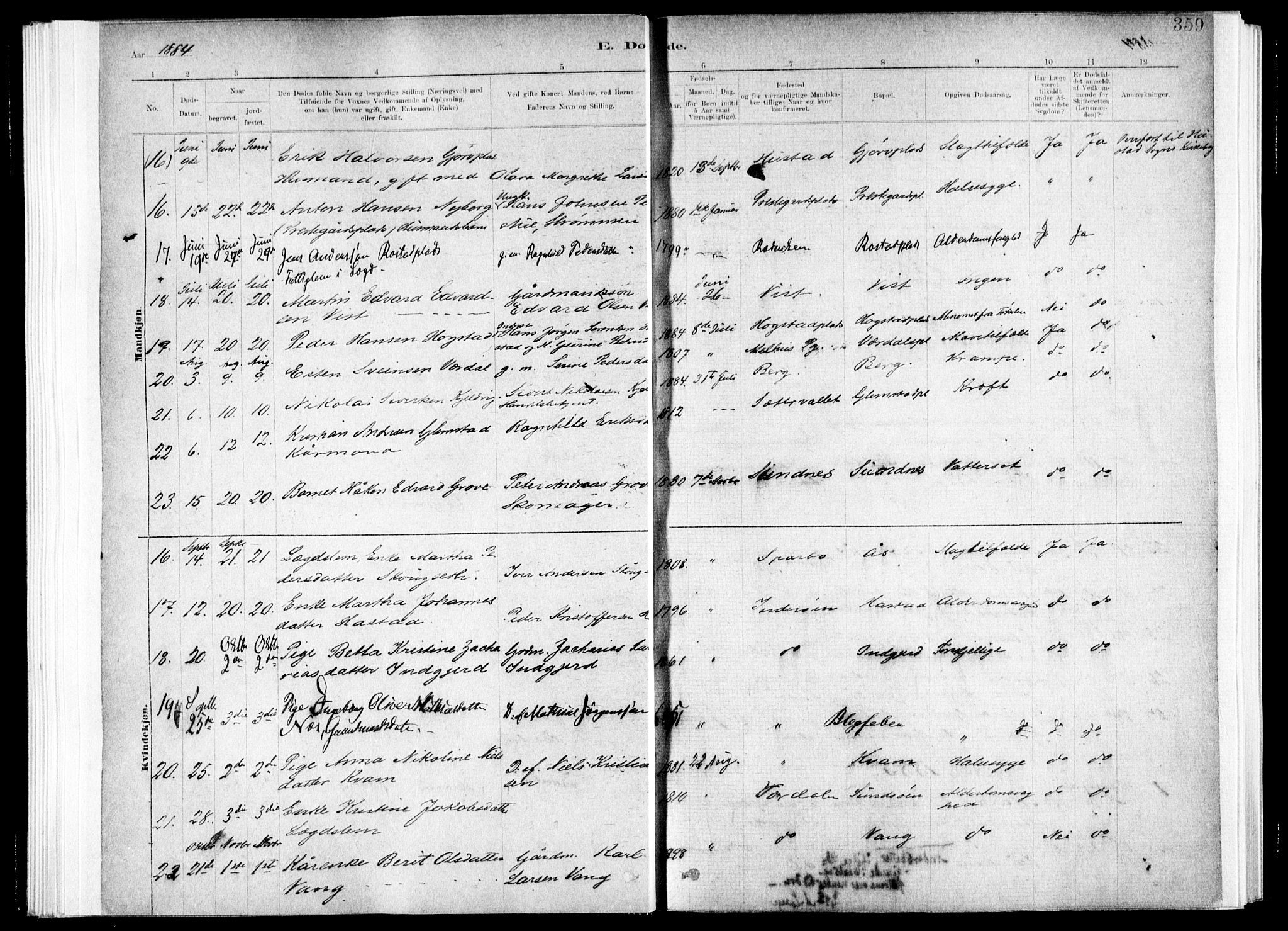 Ministerialprotokoller, klokkerbøker og fødselsregistre - Nord-Trøndelag, SAT/A-1458/730/L0285: Ministerialbok nr. 730A10, 1879-1914, s. 359