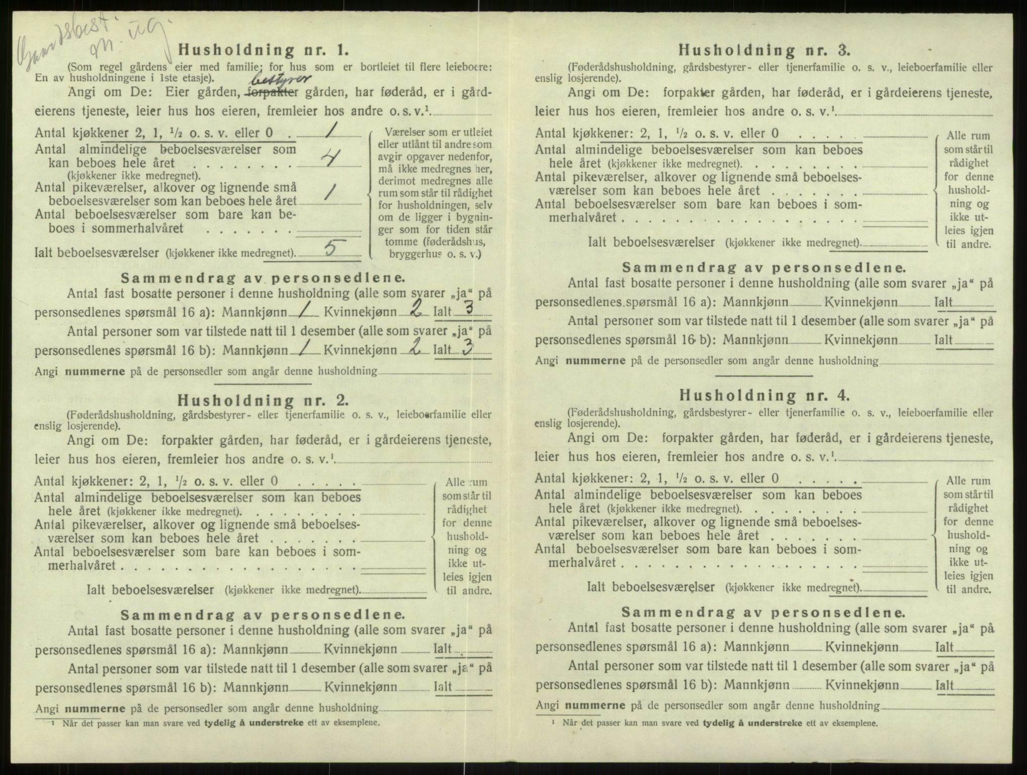 SAB, Folketelling 1920 for 1250 Haus herred, 1920, s. 1139