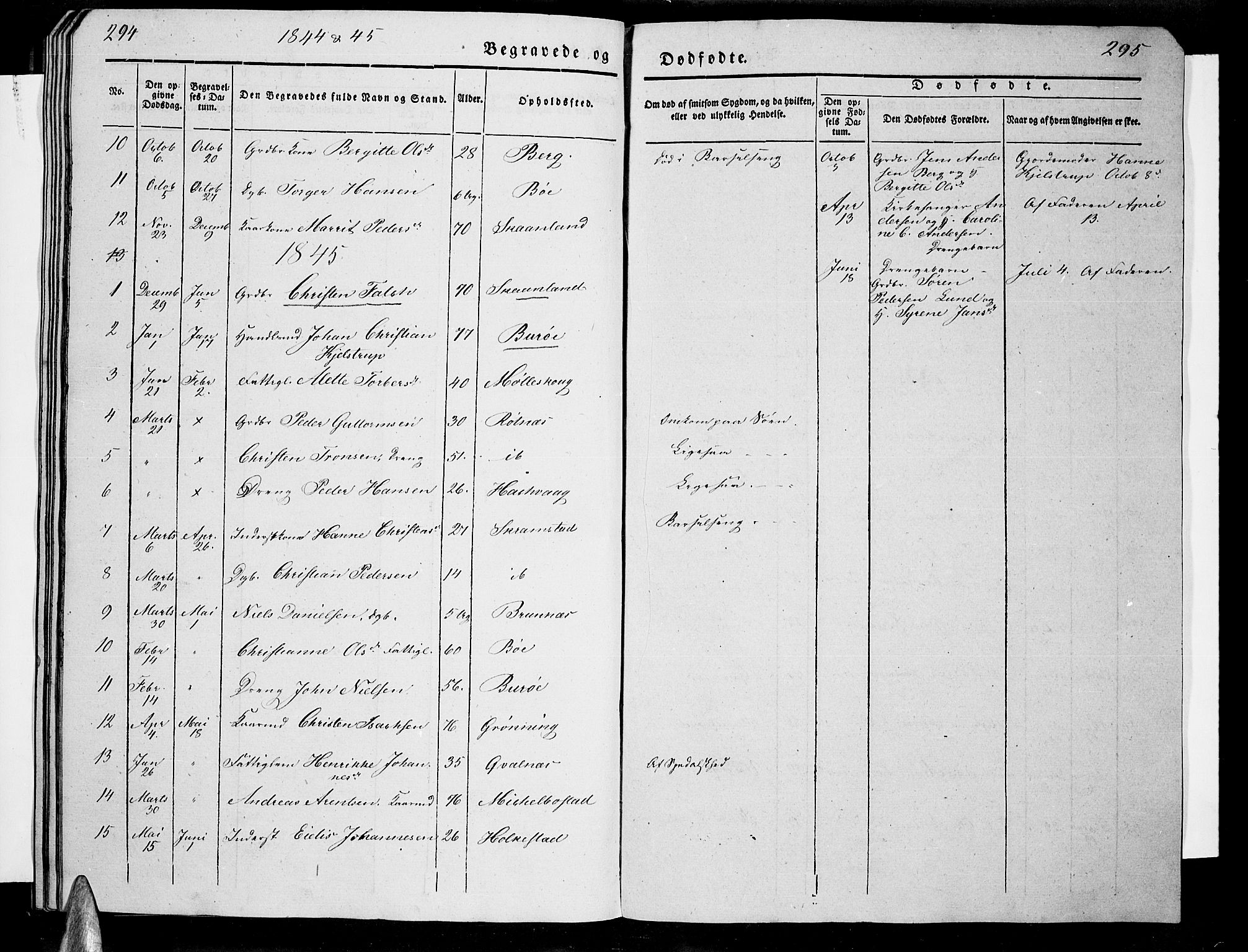 Ministerialprotokoller, klokkerbøker og fødselsregistre - Nordland, AV/SAT-A-1459/855/L0813: Klokkerbok nr. 855C02, 1836-1850, s. 294-295