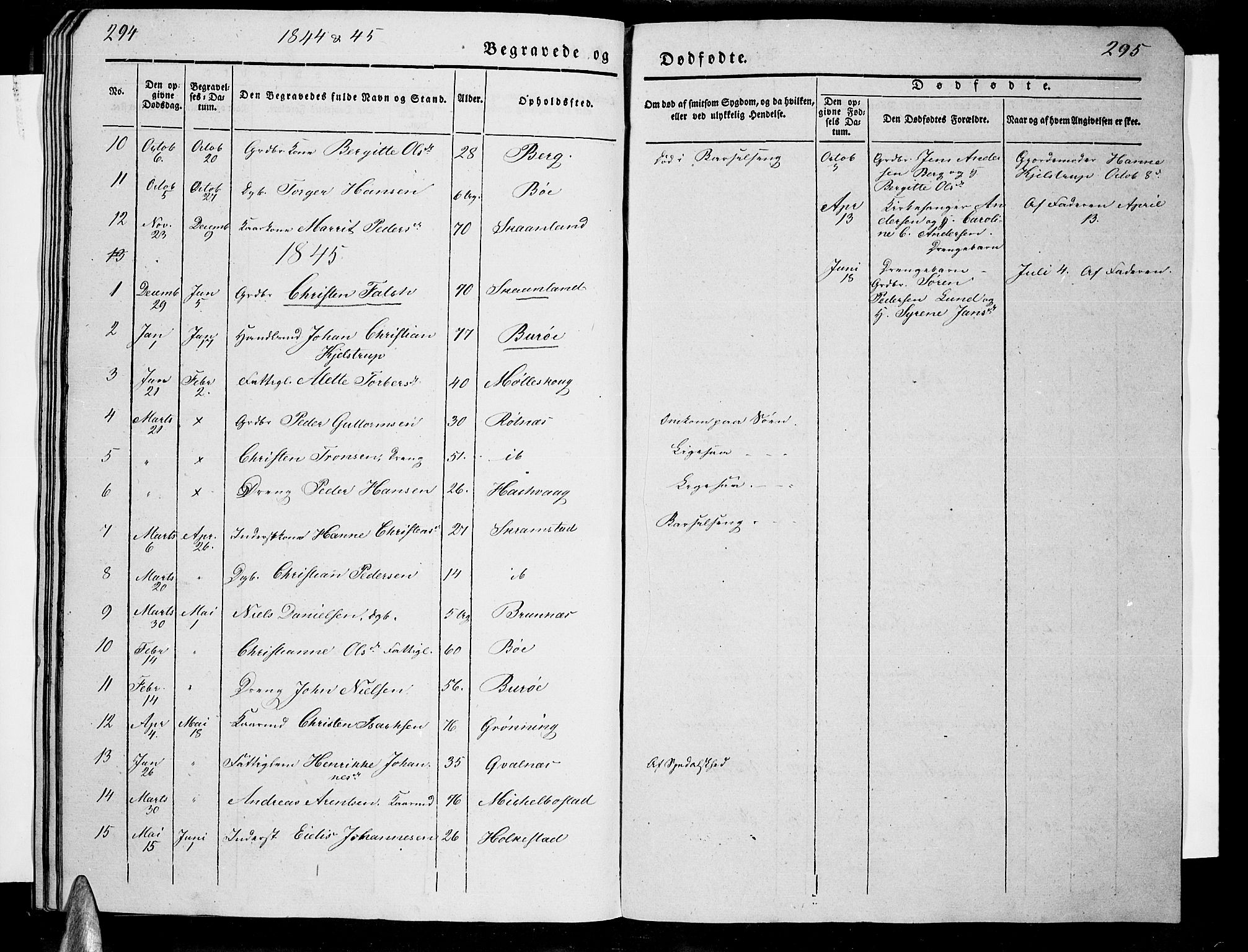 Ministerialprotokoller, klokkerbøker og fødselsregistre - Nordland, SAT/A-1459/855/L0813: Klokkerbok nr. 855C02, 1836-1850, s. 294-295